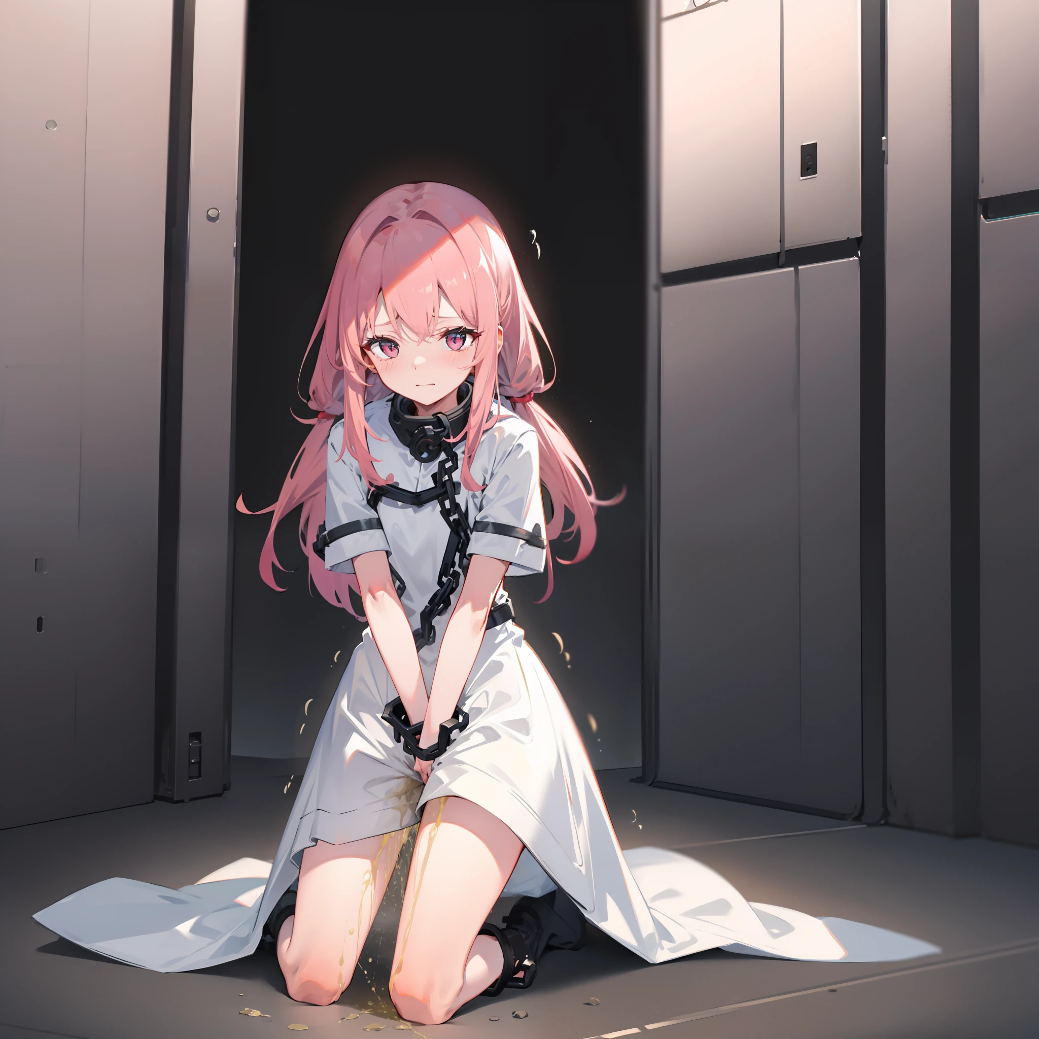 Kizi,shackle,binding,锁链,BDSM,kneeling down,leaked pee