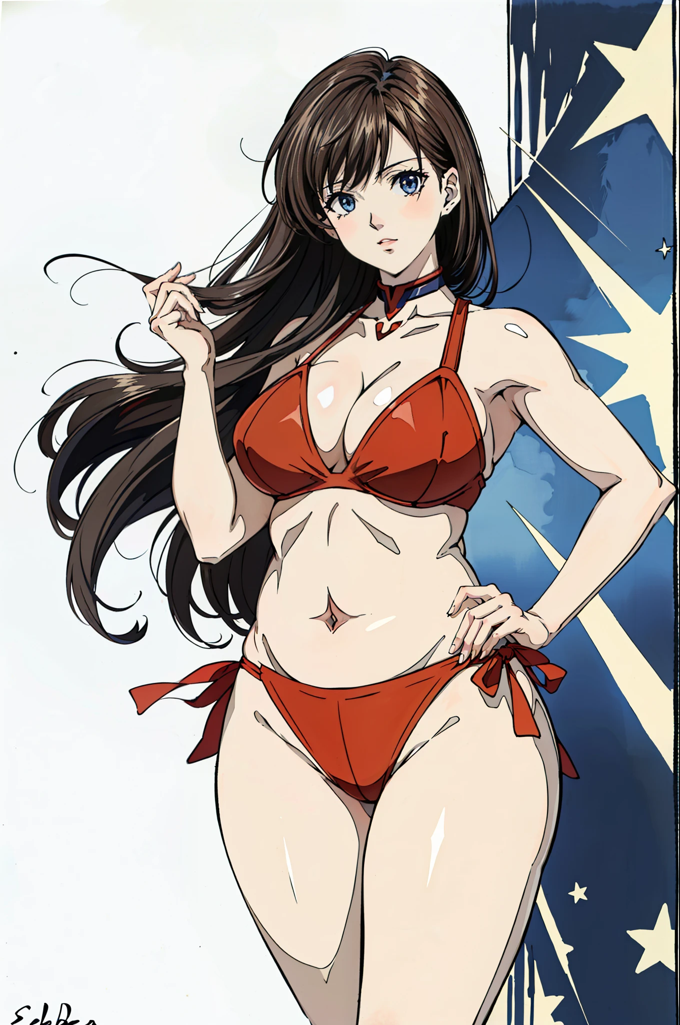 foto retrato de cuerpo entero, ((Hermosa Chica SBBW Anime)), ((muchacha muy gorda en bikini)), ((senos grandes)), ((cintura muy ancha)),(( piernas gordas)), ((rostro hermoso)), ((vista del cuerpo de perfil)), ((chica muy muy gorda)), ((fondo blanco)), (((SBBW anime))), ((pechos grandes)), ((seductora chica  gorda de anime)), ((brazos gruesos)), ((caderas anchas)), ((sbbw estilo evangelion))