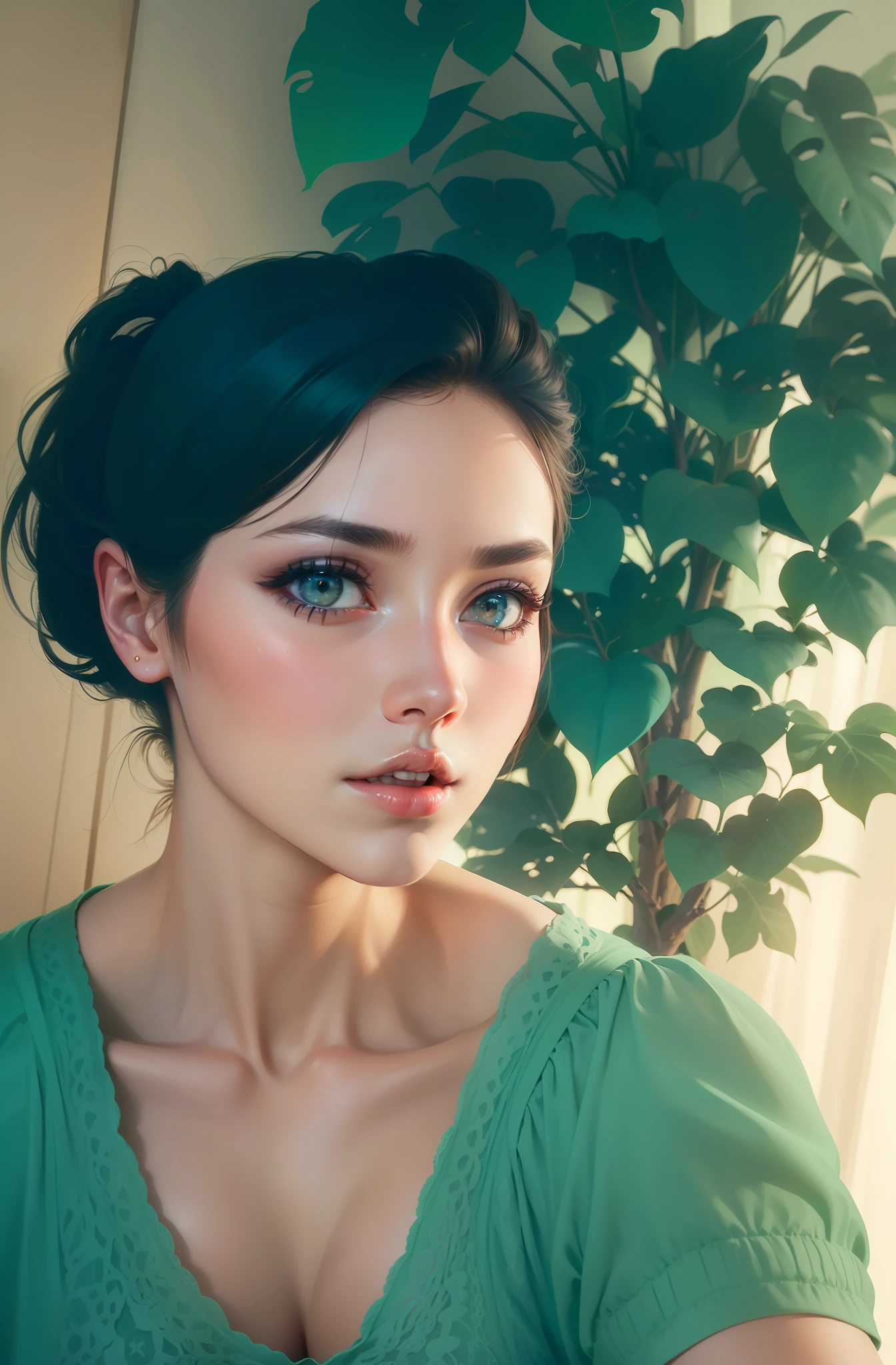 ((Night, Real Light, Top Quality, 8k, Masterpiece: 1.3)), Normal Body Shape Beautiful Girl: 1.4, (Brown Hair, Colossal: 1.3), Sexy Underwear, Lying on Bed, Open Legs, Ultra Detailed Face, Detailed Eyes, Double Eyelids