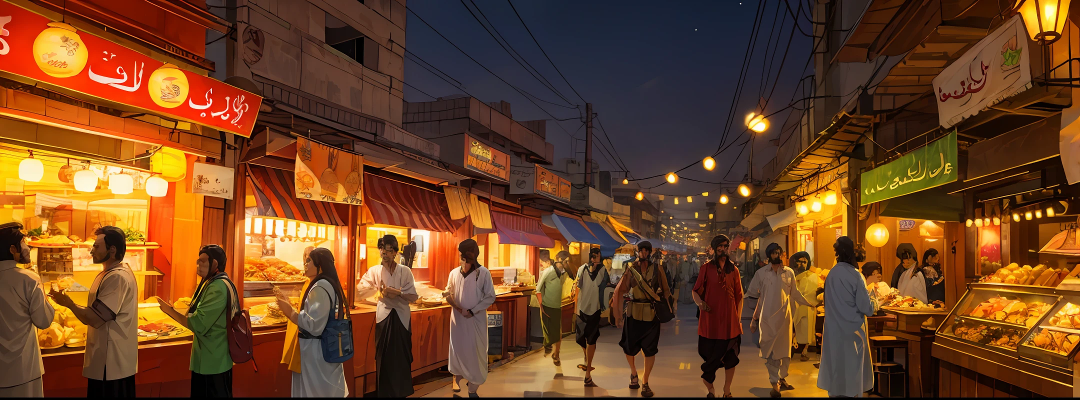 Pakistani Lahore city realistic ,Badshai masque ,Lahorei food street