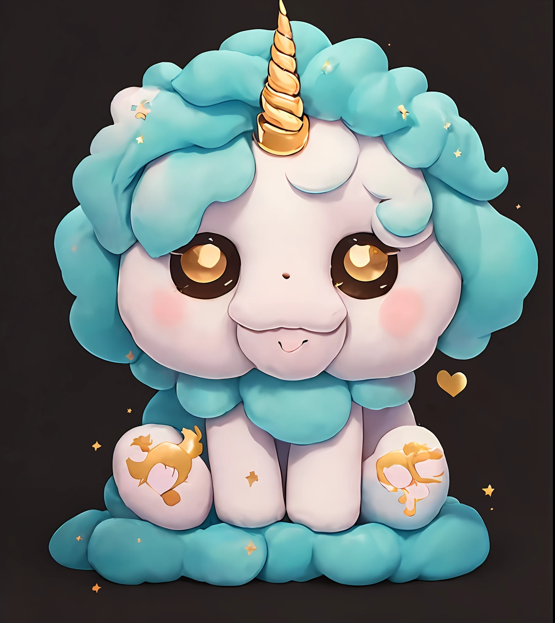 Unicorn in cartoon style,It has a bright pink mane and golden horns. The artwork is a beautiful digital painting, with minute details and an artistic representation in high quality. In addition, the unicorn can be rendered in 3D to create a three-dimensional image. The characters are cute,There is a kawaii portrait, conveying a sense of cuteness. The unicorn is depicted as a white animal, adding a touch of purity to the art. The image is a charming representation of a cartoon character.
