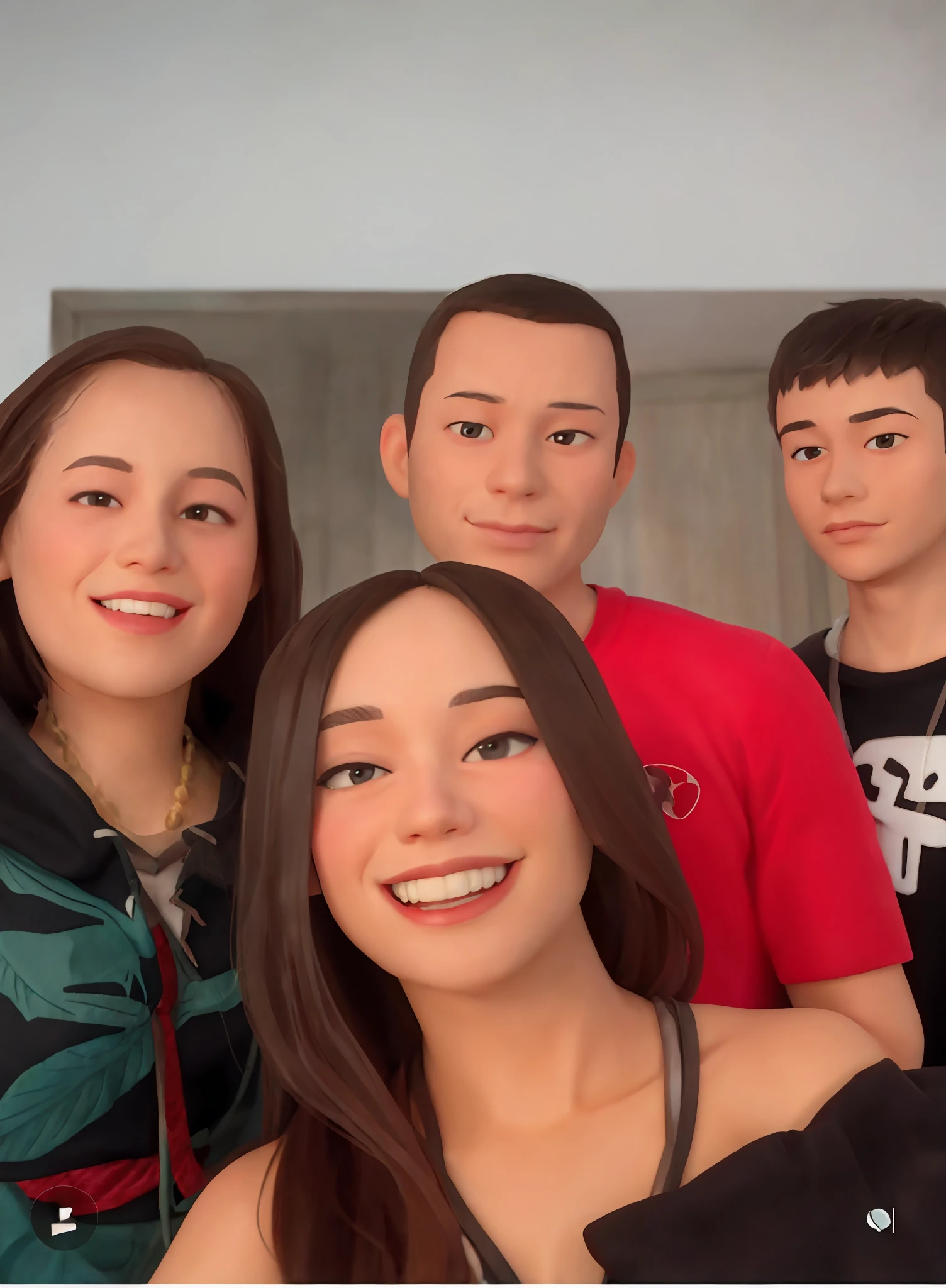 There are four people who are posing for a photo together, imagem de perfil, foto de perfil, tiktok video, foto de perfil, foto do perfil, ástor alexander, Miniatura do YouTube, Malika Favre, imagem do avatar, solid background, Happy family, facebook post, family portrait, Natasha Tan Maciej Kuciara, fami, foto do snapchat, youtuber, Family photo, instagram post
