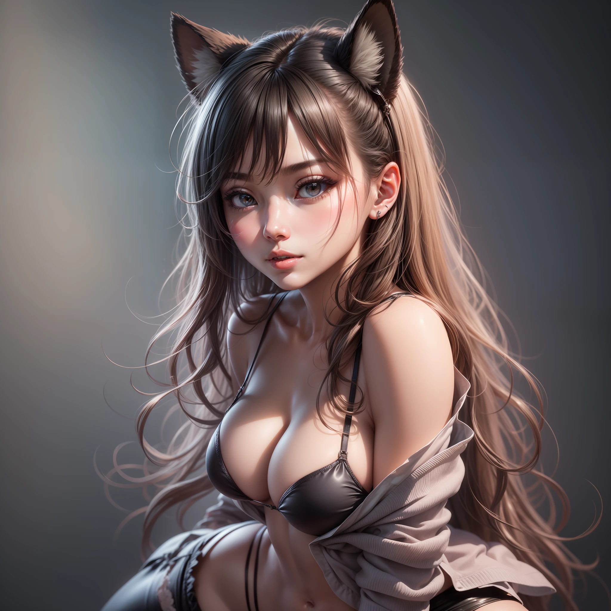 Ultra photo realsisim, Photo, Photorealistic, High quality, Realistic style, full body, High definition, High quality, Realistic, shaded, Photorealism, Ray tracing, 8K, hyper HD, （jpn， toyko， 城市， (Hyper-realistic), (illustratio), (A high resolution), (8K), (extremely higly detailed), (Most Best Illustration), (美丽细致的眼睛), (best qualtiy), (ultra - detailed), (tmasterpiece), ( the wallpaper), (Detailed face), 独奏, 1个Giant Breast Girl, looking at viewert, the detail, Detailed face, in the darkness nigth, deep shading, low tune, pureerosfaceace_V1, ssmile, A half body, See-through super little bikini, Long legs, Big breasts Thin waist, Cocked buttocks, Ultra-fine makeup, Ultra-fine lining, leg apart