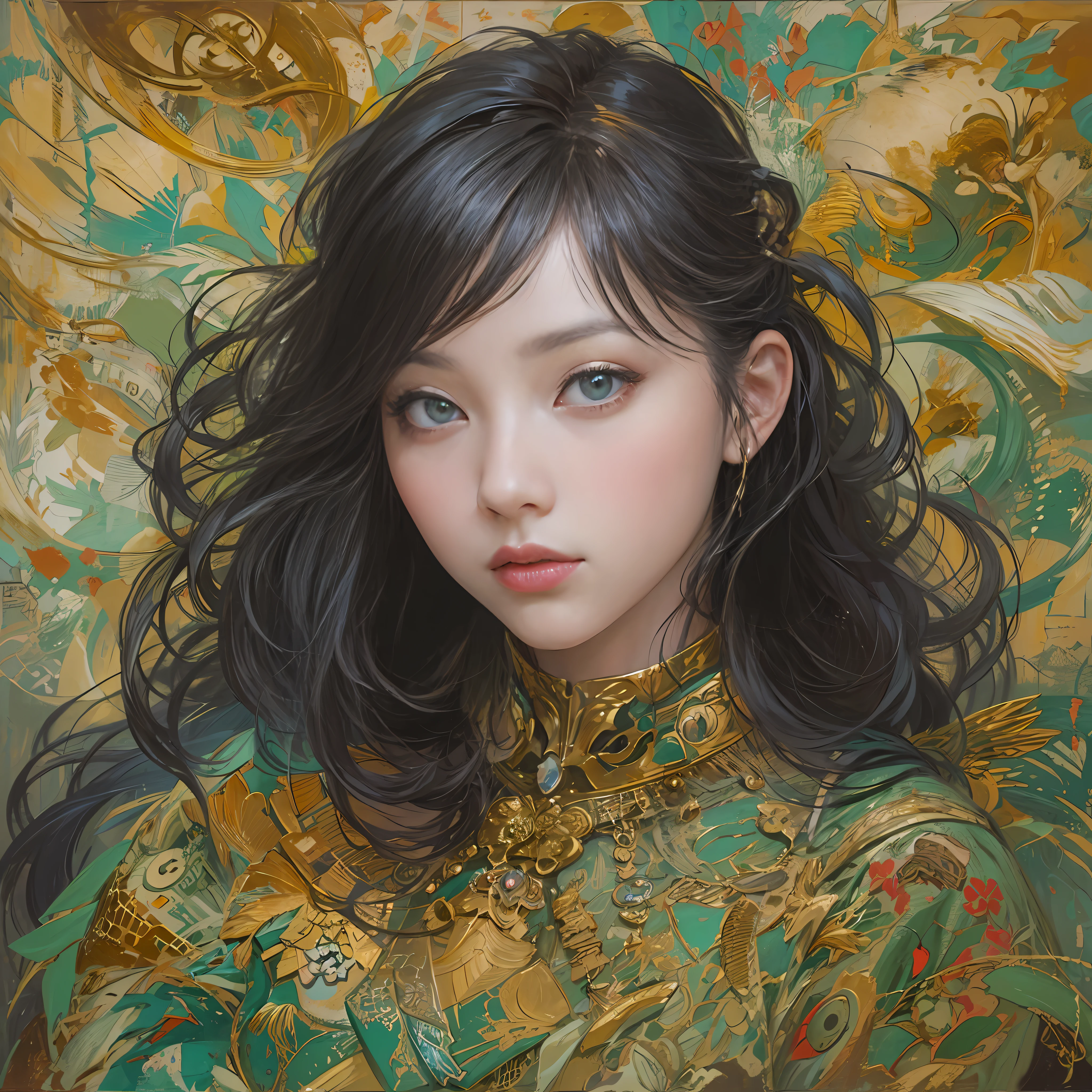 Bouguereau,John William Goldward,offcial art,统一 8k 壁纸,ultra - detailed,Beauty and aesthetics,tmasterpiece,best qualtiy,(zentangle,datura,Tangles,entangled),(s fractal art:1.3),1girll,The is very detailed,dynamic angle,cow boy shot,The most beautiful form of chaos,elegant,Fauvist design,vivd colour,romanticism lain,James Jean,Robbie Devi Antono,ross tran,Francis Bacon,Michal Mraz,adrian ghenie,petra cortright,Gerhard Richter,Takato Yamamoto,Ashley Wood,Atmospheric,A note of ecstasy,streaming musical notes visible