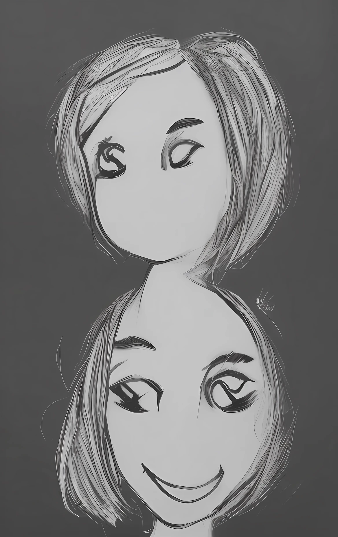 head portrait,cartoony