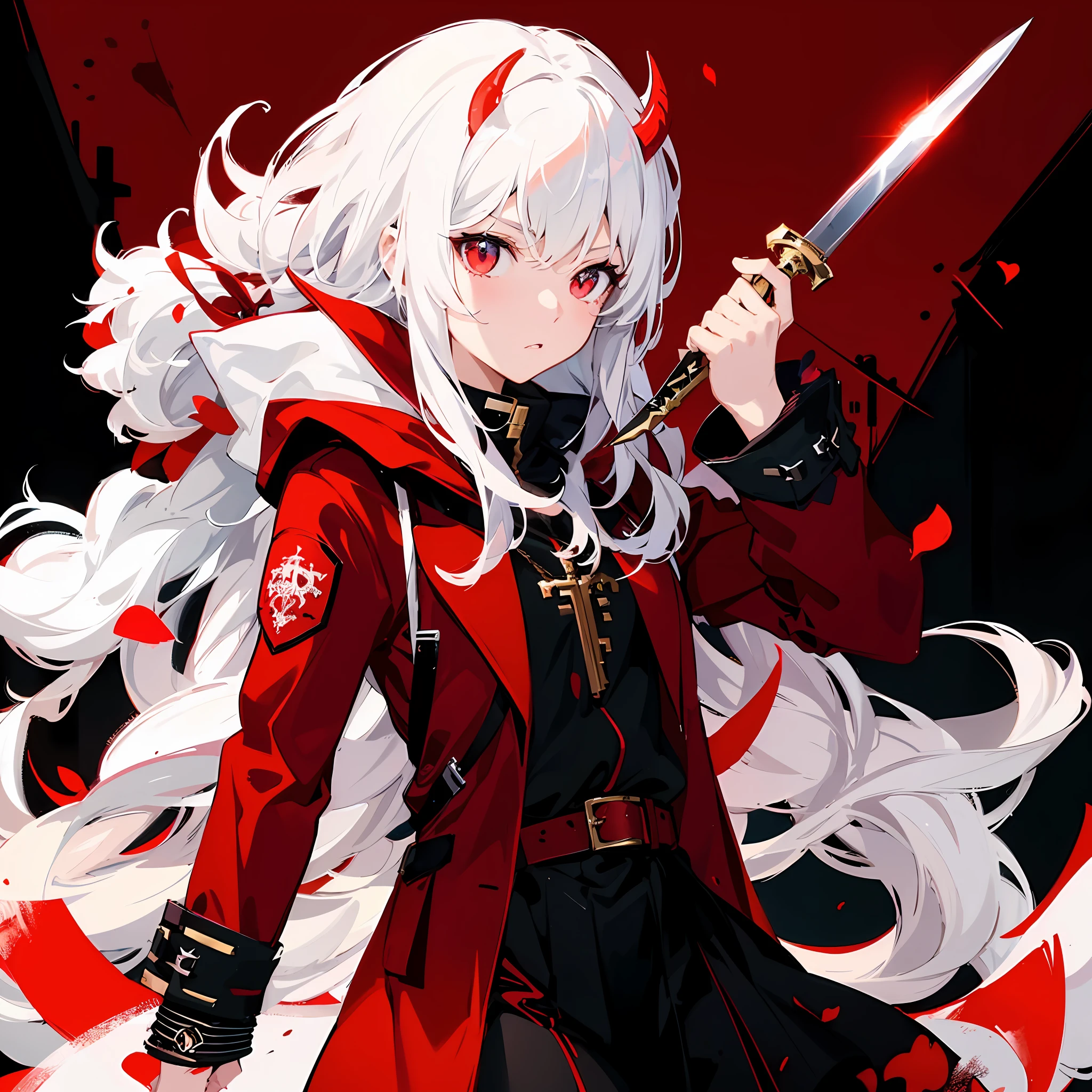 anime girl with white hair and red cape holding a sword, Badass anime 8 K, demon slayer rui fanart, demon slayer artstyle, Key anime art, style of anime4 K, anime style like fate/stay night, zerochan art, trending on artstation pixiv, Epic anime style, From Arknights, demon anime girl