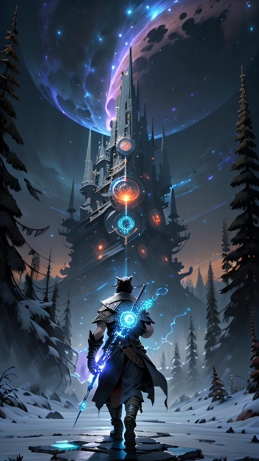 ((Best quality)), ((masterpiece)), (highly detailed:1.3), 3D, In a distant future where the boundaries between science fiction and fantasy have dissolved, the world is a tapestry of awe-inspiring wonders. Enter a universe where magic and technology coexist in harmony, shaping the destiny of civilizations across vast reaches of space.At the heart of this realm lies the Celestial Nexus, an intergalactic hub of mystical energies and technological marvels. Here, arcane knowledge intertwines with cutting-edge science, giving rise to a society where spaceships are imbued with the power of ancient spells, and technology is augmented by the mystic arts.Embark on a grand odyssey as a young explorer, destined to unravel the secrets of the Celestial Nexus. As you traverse the uncharted realms of the cosmos, encounter diverse civilizations teeming with beings who possess extraordinary abilities. From the ethereal Elven Spires, where the art of interdimensional travel is perfected, to the cybernetic enclaves of the Android Conglomerate, witness the tapestry of life as magic and technology intertwine.Unleash your latent powers as you become attuned to the energies that flow through the Nexus. Harness the ancient incantations of forgotten sorceries to propel your starship across the vast expanse of the cosmos. Engage in epic battles against cosmic abominations and interstellar tyrants, wielding enchanted weapons infused with futuristic enhancements.As you delve deeper into the enigmatic realms of the Celestial Nexus, uncover the origin of this harmonious fusion of magic and technology. Discover the ancient prophecies that foretell a cataclysmic event threatening to tear apart this delicate balance. Unite with a band of extraordinary beings, each possessing their own blend of magical aptitude and technological expertise, to embark on a perilous quest to save the Nexus from imminent destruction.In this epic saga, your choices will shape the fate of worlds, as the boundaries between science and sorcery blur. Will you strive to maintain the delicate equilibrium between magic and technology or plunge headlong into uncharted territories, seeking to redefine the very fabric of reality?Prepare to be enthralled by the limitless possibilities of the Celestial Nexus, where science fiction and fantasy meld into a sublime symphony of adventure, where the cosmos itself becomes the canvas for your journey,HDR (High Dynamic Range),Ray Tracing,NVIDIA RTX,Super-Resolution,Unreal 5,Subsurface scattering,PBR Texturing,Post-processing,Anisotropic Filtering,Depth-of-field,Maximum clarity and sharpness,Multi-layered textures,Albedo and Specular maps,Surface shading,Accurate simulation of light-material interaction,Perfect proportions,Octane Render,Two-tone lighting,Low ISO,White balance,Rule of thirds,Wide aperature,8K RAW,Efficient Sub-Pixel,sub-pixel convolution,luminescent particles,