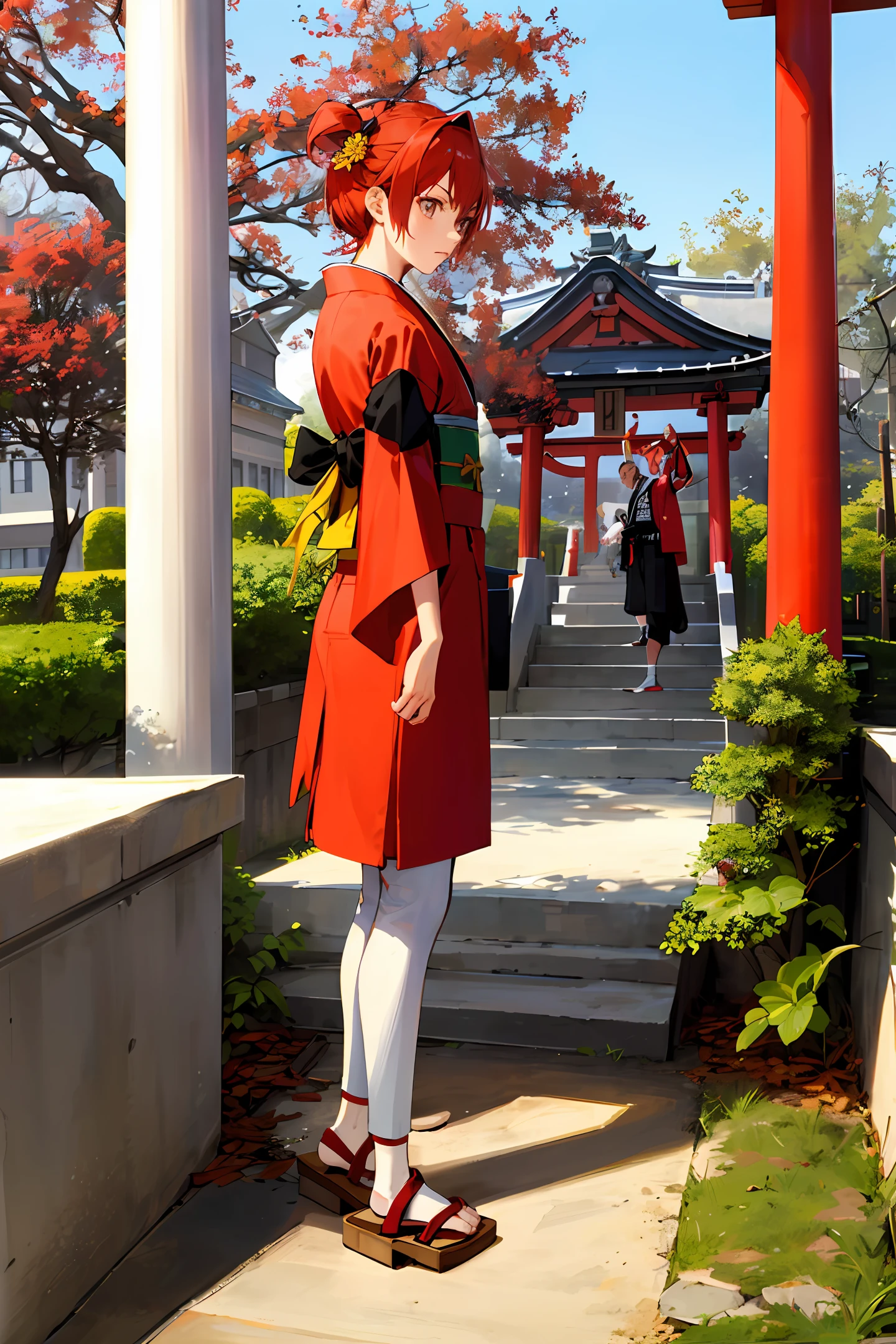 Two boys in karate uniforms pose for a photo, karate outfit, high detailed official artwork, highly detailed exquisite fanart, Realistic anime 3 D style, martial art pose, in dojo, highly detailed, digital painted, in fighter poses