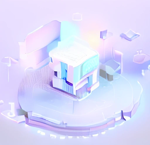 Drawings of a building surrounded by various electronic devices, prerendered isometric graphics, isometric design, Isometric style, isometric illustration, isometric drawing, axonometric exploded view, computer render, isometric 8k, isometric voxel, Isometric art, isometric game, isometry, monochrome 3 d model, axonometric