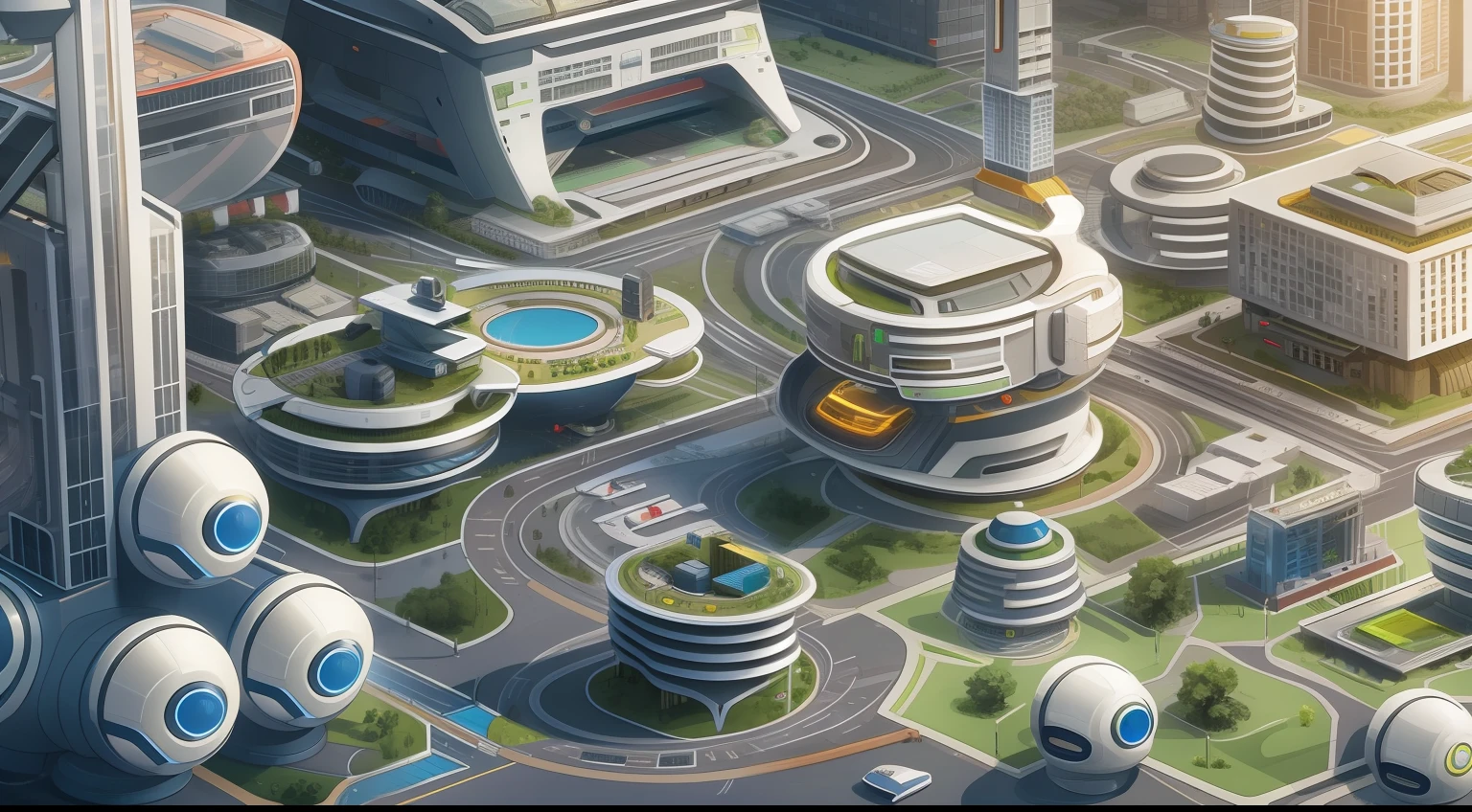 a high-tech robotic city