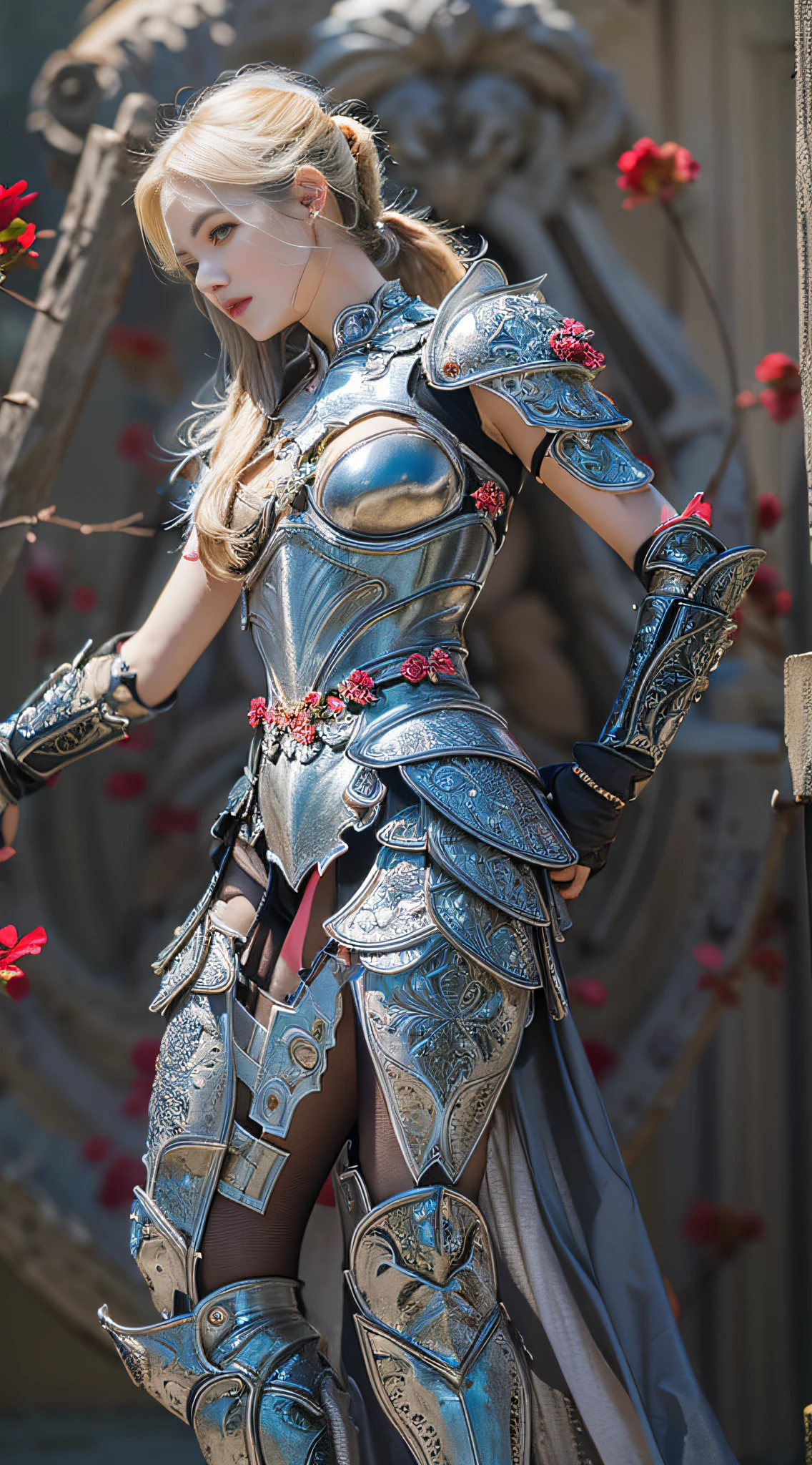 (8K, best quality:1.2), (masterpiece:1.37), (photo, photorealistic:1.37), (ultrahigh-res), half body, walking pose, shot from front, slow motion, female paladin wearing the full body, (light silver armour:1.2),(ornately decorated armor), (insanely detailed, bloom:1.5), (highest quality, Alessandro Casagrande, Greg Rutkowski, Sally Mann, concept art, 4k), (analog:1.2), (high sharpness), (detailed pupils:1.1), detailed face and eyes, Masterpiece, best quality, (highly detailed photo:1.1), (long blonde Hair, ponytail,ecstatic:1.1), (young woman:1.1), sharp, (perfect body:1.1), realistic, real shadow, 3d, (temple background:1.2), arms crossed over the chest
photographed by Canan EOS R6, 135mm, 1/1250s, f/2.8, ISO 400