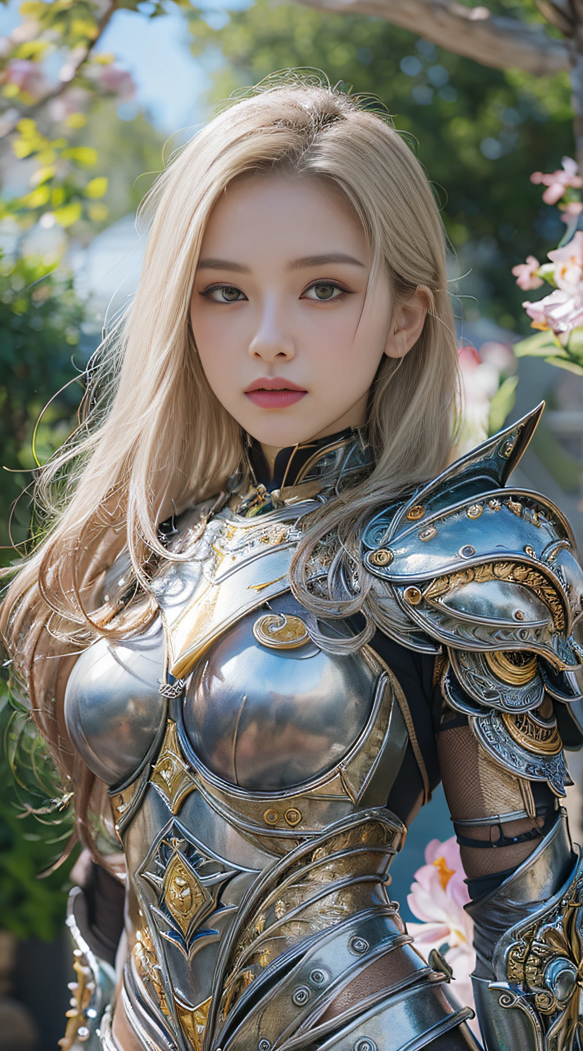 （8K，Best picture quality：1.2），（tmasterpiece：1.37），（photore，realisticlying：1.37），（超高分辨率）， [Chinese|Russian|Japanese|Korean]，A half body，Walking posture，Shooting from front，Slow motion，Female paladins dressed in full body，（Light silver armor：1.2），（Ornately decorated armor），（insanely details，blooms：1.5），（highest  quality，Alessandro Casagrande，greg rutkovsky，Sally Mann，concept-art，4K），（simulating：1.2），（High- sharpness），（detailedpupils：1.1），detailed faces and eyes， tmasterpiece， best qualtiy， （Highly detailed photo：1.1）， （longblackhair，pony tails，ecstasy：1.1）， （Young woman：1.1）， Sharp， （perfect bodies：1.1）， realisticlying， Real Shadow， 3D， （a temple background：1.2）， Cross your arms over your chest
photograph：Canan EOS R6， 135mm， 1/1250s， f/2.8， ISO 400