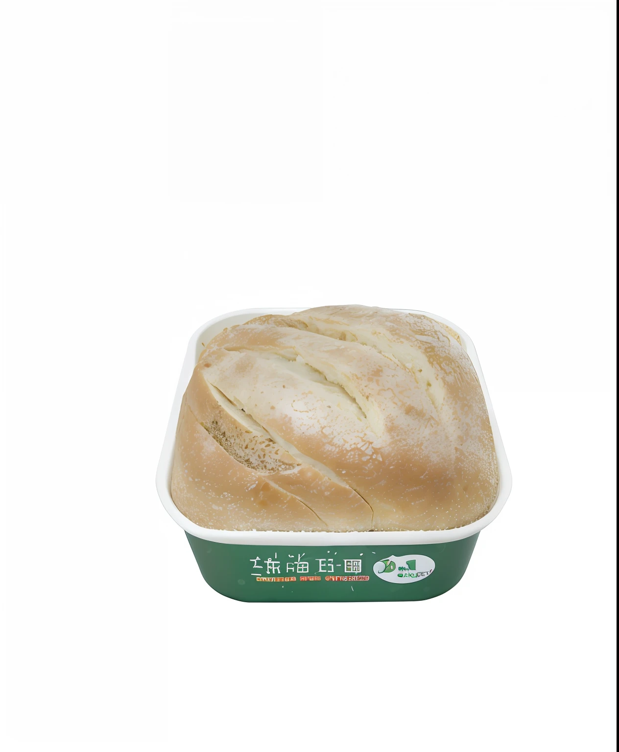 There is a loaf of bread in a container on a white background, jia, Product photo, voluptuous sesame seed bun, Wang Chen, Official product image, List image, product image, daoshu, 4l, Chiba Yuda, Middle metaverse, h0