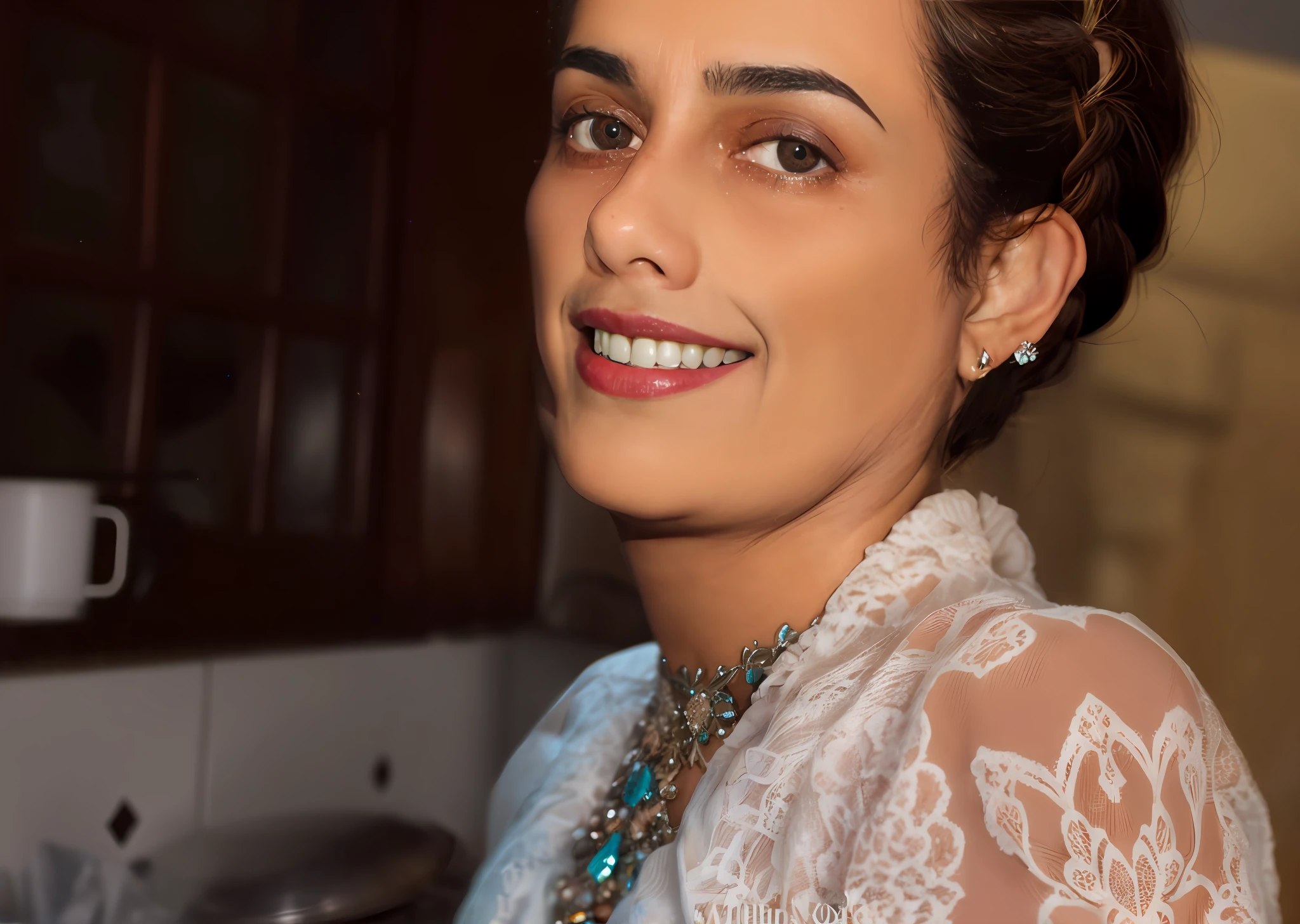 Belo Sorriso brilhante feminino de modelo