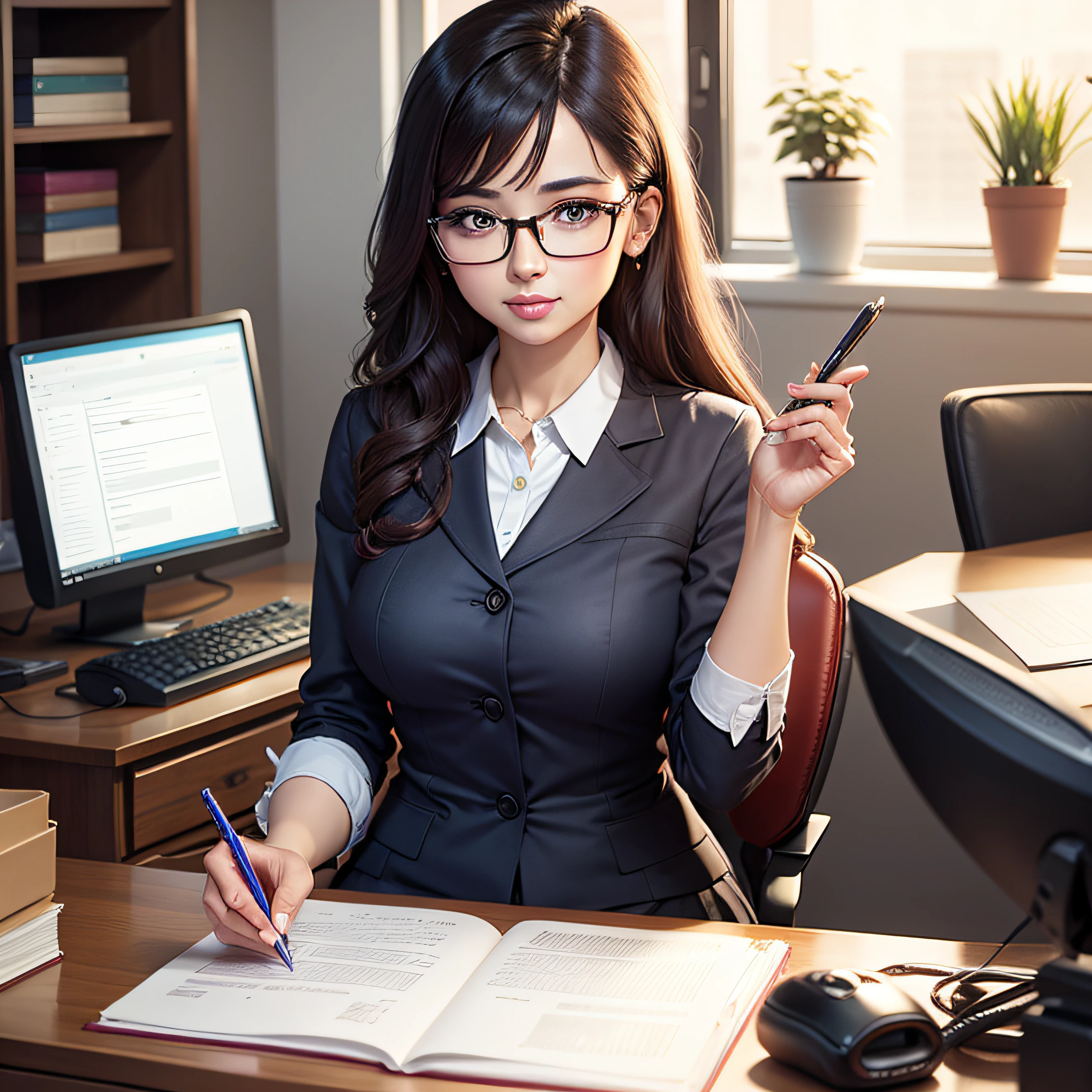 beautiful secretary in office --auto