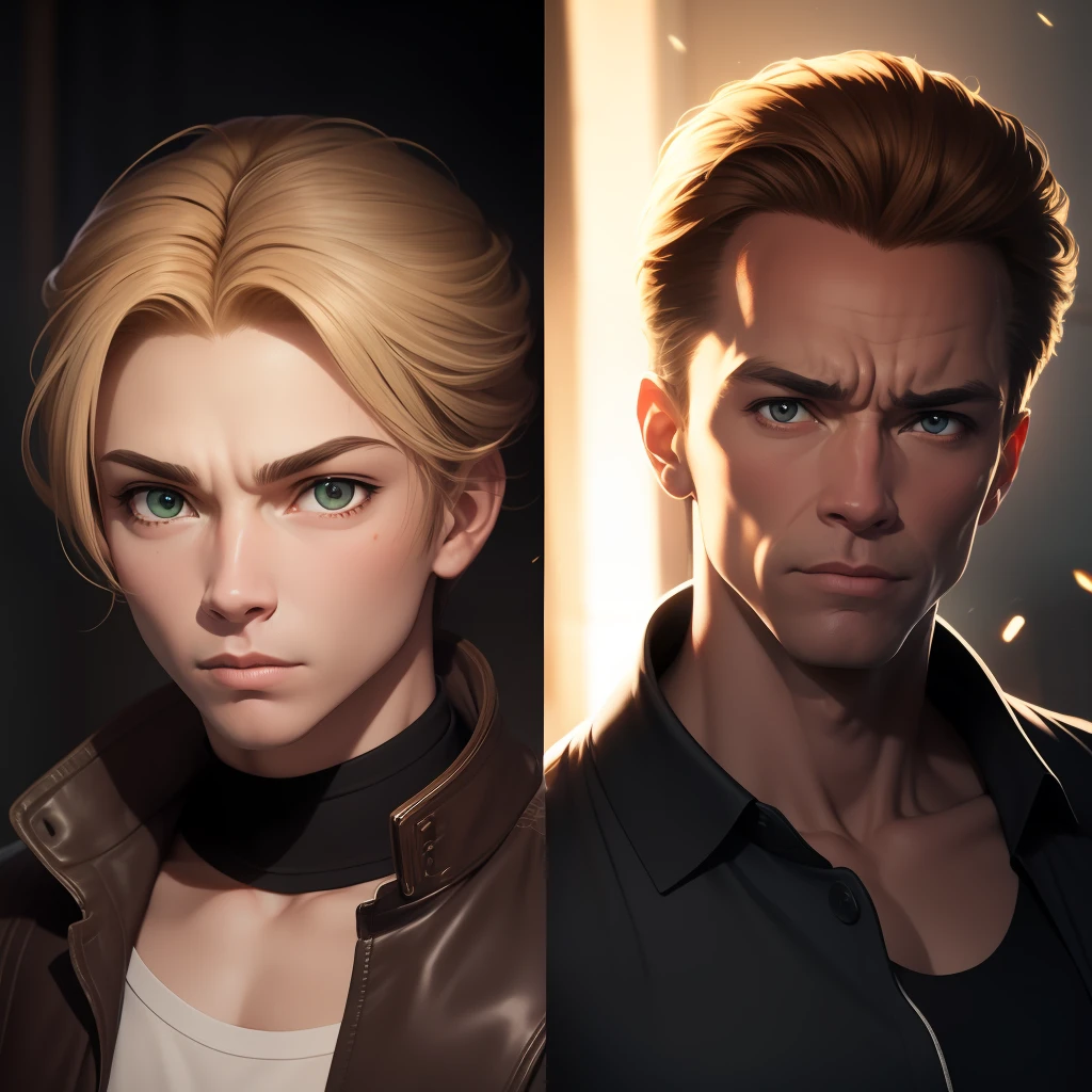 Retrato de Arnold Schwarzenegger Rudeus, detalhes intrincados, perfect features, Dramatic, Cinematic lighting, Highlight lighting, SSAA, smooth rendering, no noise --testp --ar 2:3 --video --no lazy prompts