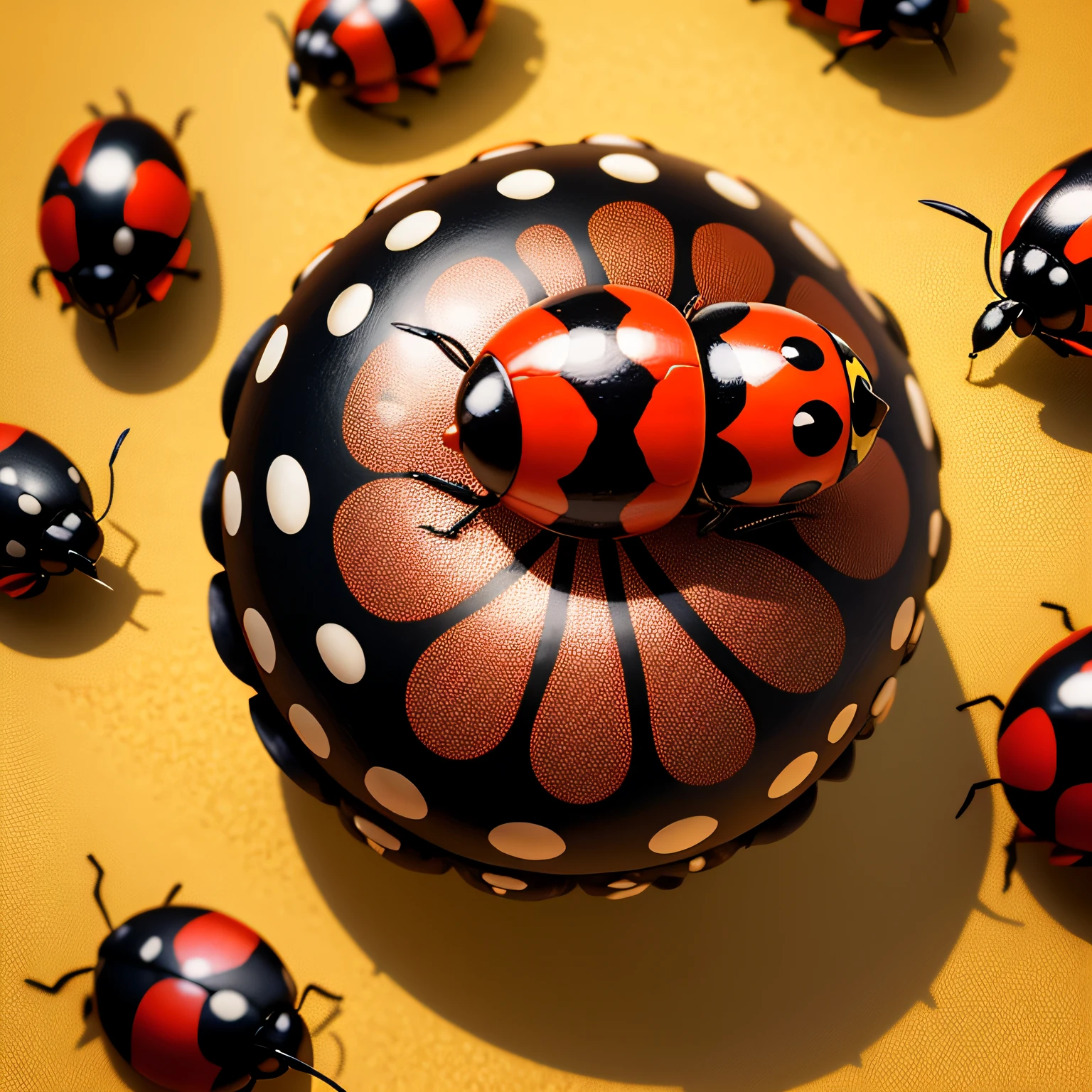 imagens de joaninhas: [Imagem de uma joaninha vermelha com pontos pretos] [Imagem de uma joaninha preta com pontos vermelhos] [Imagem de uma joaninha laranja com pontos pretos] [Imagem de uma joaninha amarela com pontos pretos] [Imagem de uma joaninha verde com pontos pretos] Ladybugs are small, round insects with wings. They are usually red or orange with black dots, but they can also be black or yellow with red or black dots. Ladybugs are found all over the world and are known for their pest control abilities. Eles comem insetos nocivos, as aphids, besouros e lagartas. Ladybugs are considered lucky creatures in many cultures. --auto