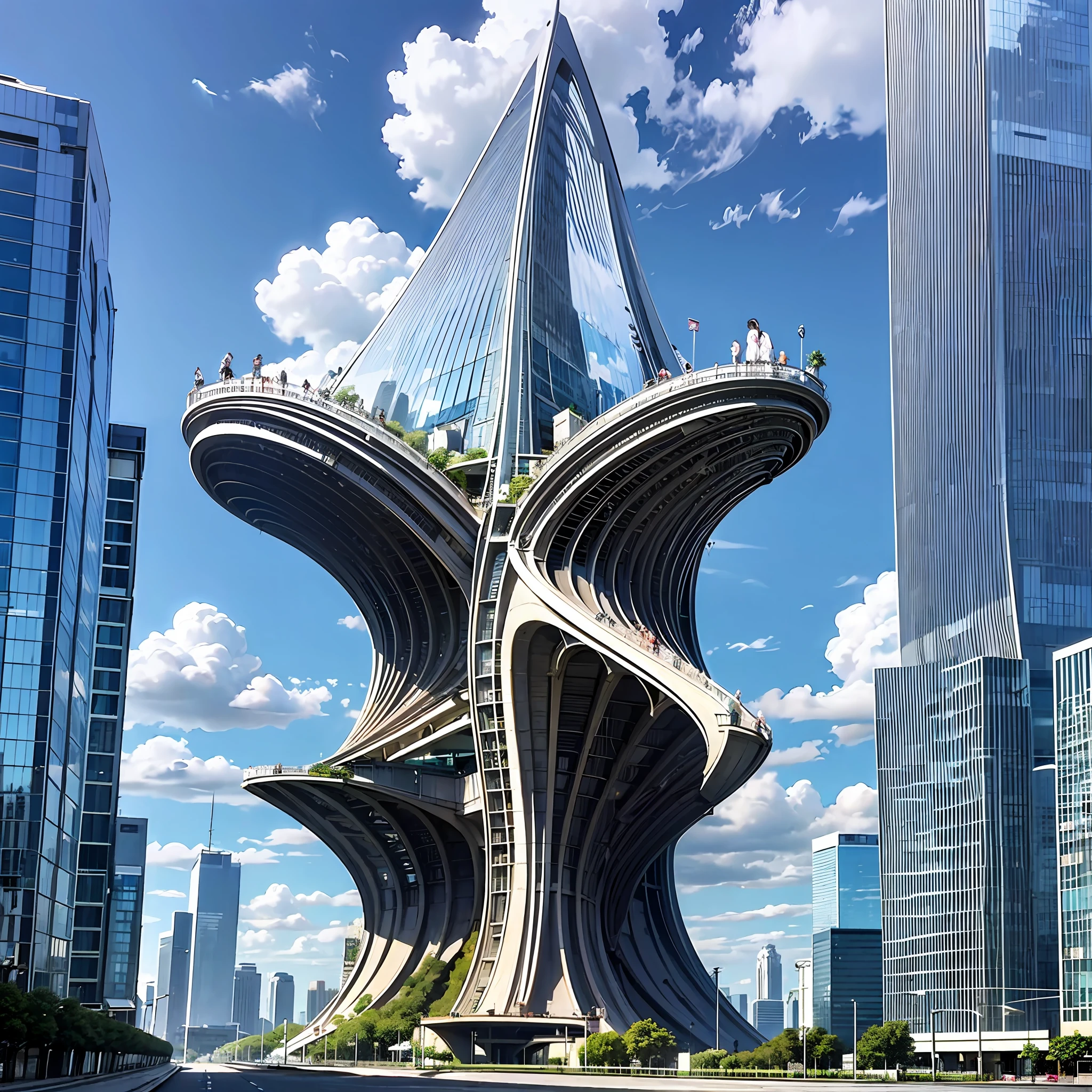 Tower,truth,The future cityscape is filled with awe-inspiring technological marvels. Towering skyscrapers rise into the clouds, boasting sleek and modern designs. The fusion of streamlined, curved, and geometric architectural structures with reflective materials and glass facades creates a mesmerizing futuristic landscape. On the streets, remarkable floating transportation vehicles glide swiftly, such as flying cars or maglev trains, exuding a high-tech exterior as they navigate the city's airspace style:Photographi