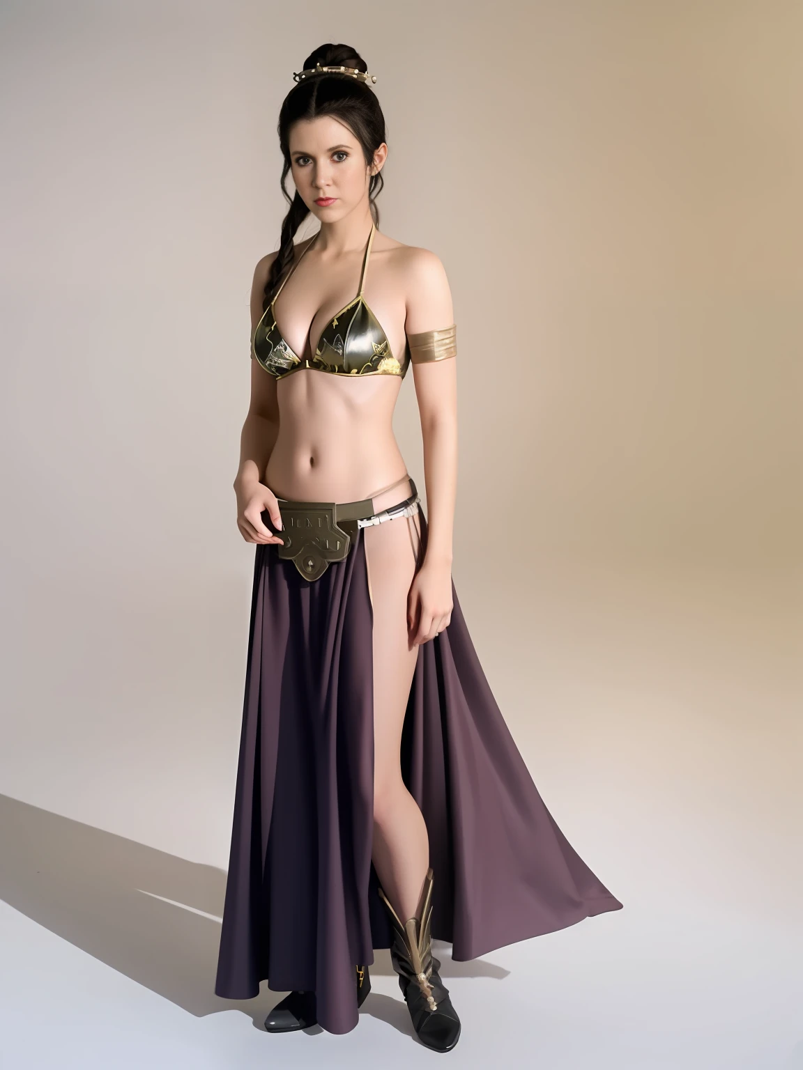 Una mujer en bikini y una espada posando para una foto, Personaje de Star Wars, Princesa Leer, cinematic goddess body shot, Jedi femenina, star wars film look, rey, jessica nigri, personaje femenino en solitario, por Hiroyuki Tajima, Guerrera adulta del norte, guerrera, por Eddie Mendoza, Hermosa guerrera, cosplay glamuroso, she is holding a sword