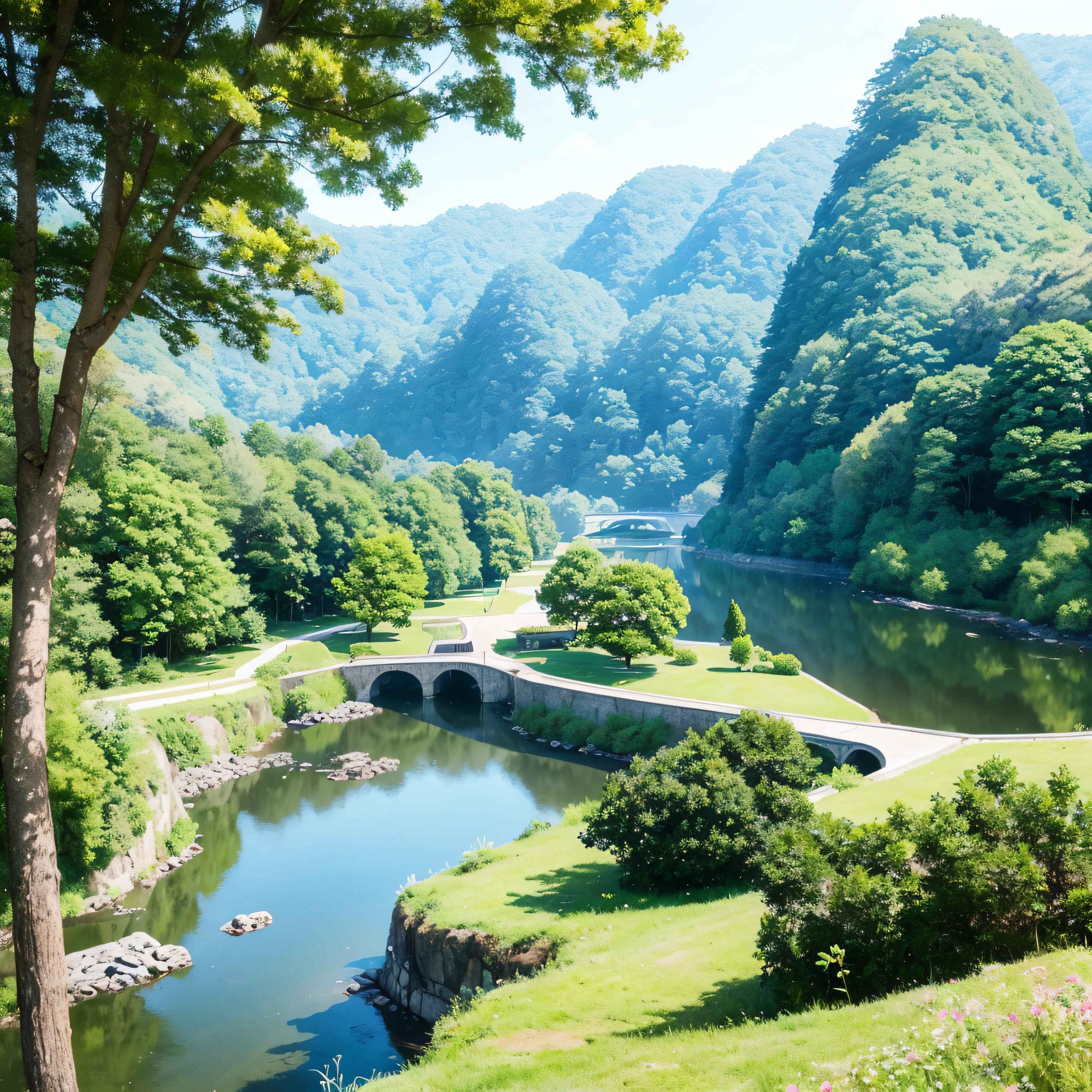top-quality、Anime countryside、Anime Background Art、Anime landscapes、Soft Concept Art Studio Ghibli、beautiful anime landscape、Background art concept art that makes you feel the touch of the brush、Studio Ghibli concept art、Ghibli Studio Environment、Anime landscapes、Beautiful anime scenes、Gribbley Makoto Shinkai Studio、View of Ghibli Studio、cottagecore!!、 --auto