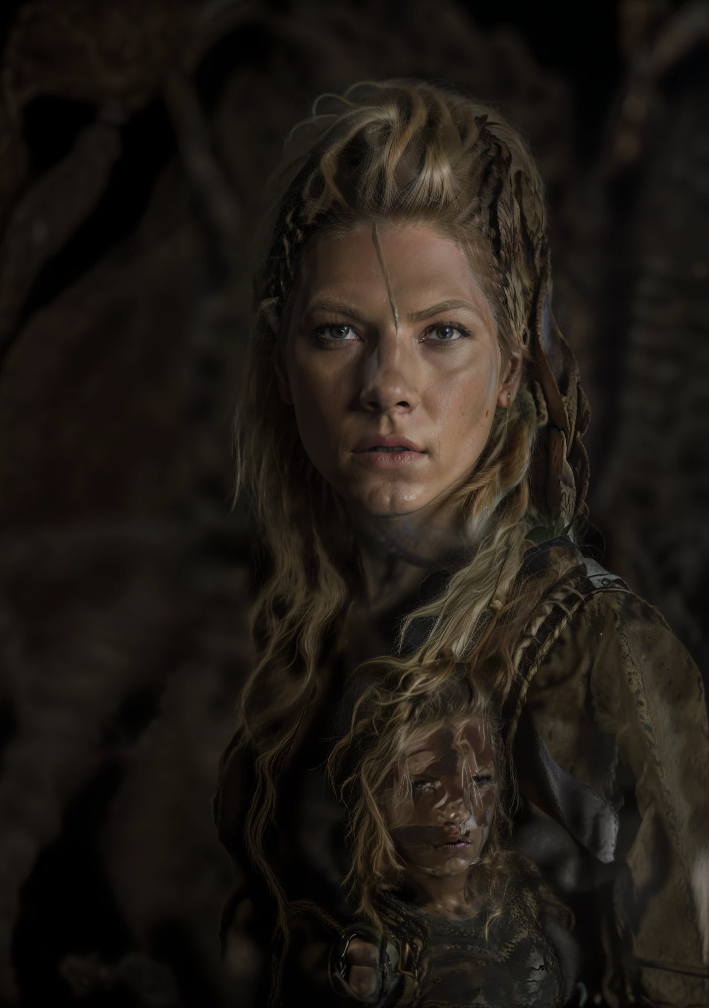 foto de katheryne Winnick como guerreira, decote grande, (pele de alta detalhe), 8k UHD, DSLR, soft-lighting, alta qualidade, 80mm, Hasselblad, HDR, ..RAW