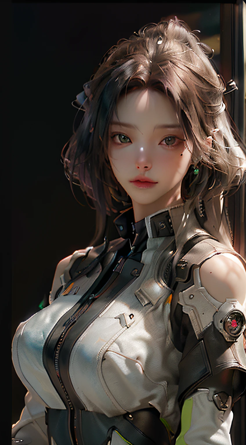 ((Best quality)), ((masterpiece)), (detailed:1.4), 3D, an image of a beautiful cyberpunk female,HDR (High Dynamic Range),Ray Tracing,NVIDIA RTX,Super-Resolution,Unreal 5,Subsurface scattering,PBR Texturing,Post-processing,Anisotropic Filtering,Depth-of-field,Maximum clarity and sharpness,Multi-layered textures,Albedo and Specular maps,Surface shading,Accurate simulation of light-material interaction,Perfect proportions,Octane Render,Two-tone lighting,Wide aperture,Low ISO,White balance,Rule of thirds,8K RAW,