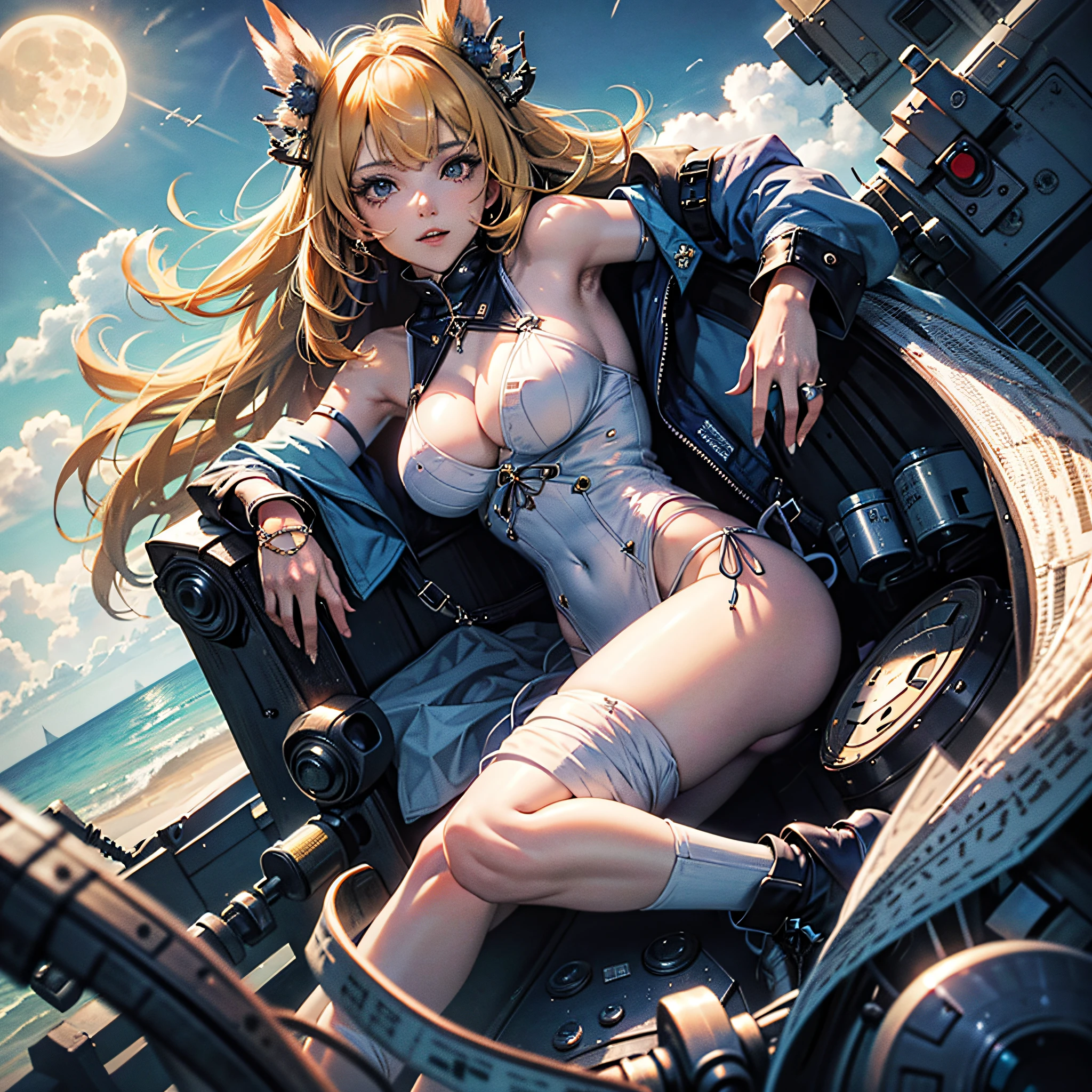 Fresh breeze,Moon,Beautuful Women,nakeness,long leges,nedium breasts,Gauze clothes ,Bright,Cleavage is seductive,pubes