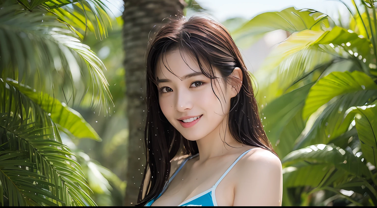 (8K、Raw photography、top-quality、masuter piece:1.2)、ultra-detailliert、ultra res、(realisitic、rialistic photo:1.37)、portlate、high-definition RAW color photography、Professional Photography、highly detailed and beautiful、ighly detailed、8K Wallpapers、amazing detailed、huge filesize、Official art、Highly detailed CG Unity 8K wallpapers、highly detailed beautiful girl、extra detailed face、extremely detailed eye、highlydetailed skin、extremely detailed fingers、highly detailed nose、very detailed detailed mouth、Perfect Anatomy、细致背景、Detailed clothing、女の子1人、(20:1.2)、in her 20s、Cute little girl s、Realistic body、小柄、de pele branca、glistning skin、Slim body、Handsome body、A dark-haired、short-hair、(bluntbangs: 1.2)、A smile、kawaii、zora々Right、kawaii faces、Lifelike face、Delicate eyes、Sauce order、(((swim wears)))、耳Nipple Ring、Looking at the camera、cowboy shot、front facing、standing athletic pose、Contrapo、动态照明、ultra gigantic tits、cowboy shot