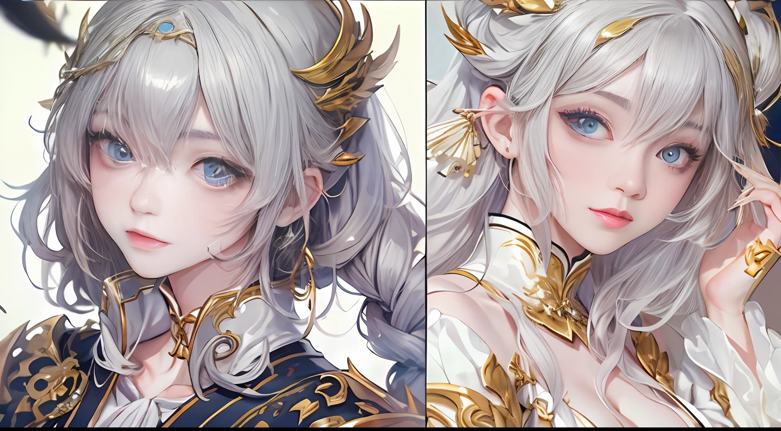 Close-up of a woman with white hair,Belle peinture de personnage,Guviz,Guviz-style artwork,White-haired god,Yang J,Epic and beautiful character art,Stunning character art,FAN Qi,Wu Zhun Shifan,Guvitz at the Pixiv Art Station,there is a woman in a blue dress posing for a picture, asiagirl, beautiful asian woman,, photo of slim girl model, sexy look at the camera, Young skinny gravure idol, model in Japan, Gorgeous young woman, Asian girl,, Raised sexy,An Asian woman, photo of slim girl, Young sensual gravure idol,(((cold light))),real photograph,whaite hair,best qualtiy, tmasterpiece, 超高分辨率, (realisticlying:1.5),RAW photogr,Retro,Brown pupils