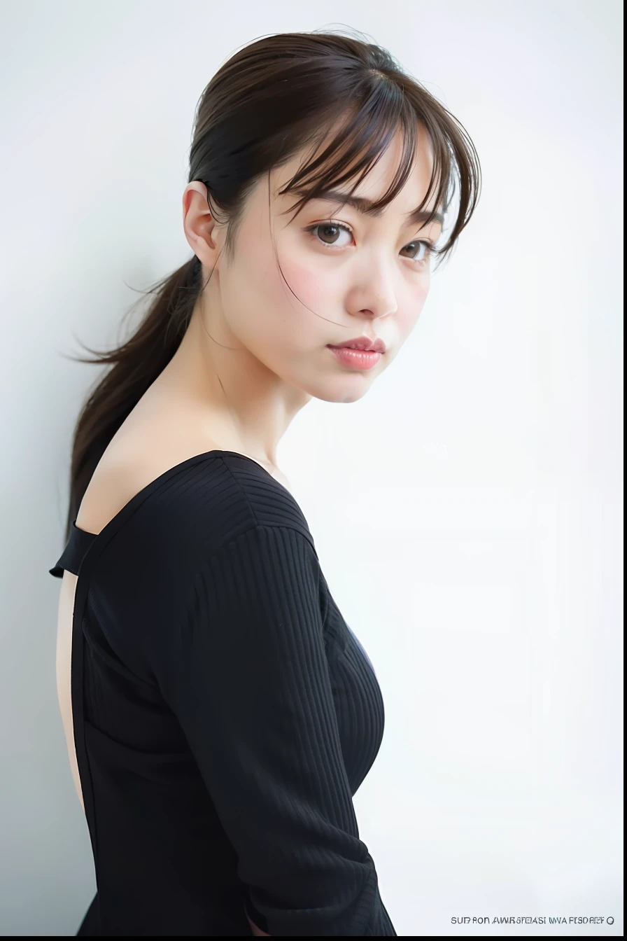 Close up portrait of woman with black top and white background, Kimi Takemura, sui ishida with black hair,  Yasumoto Oka, chiho, Cute Korean Actress, dilraba dilmurat, Chiho Ashima, female actress from korea, Hwang Se - On, harumi