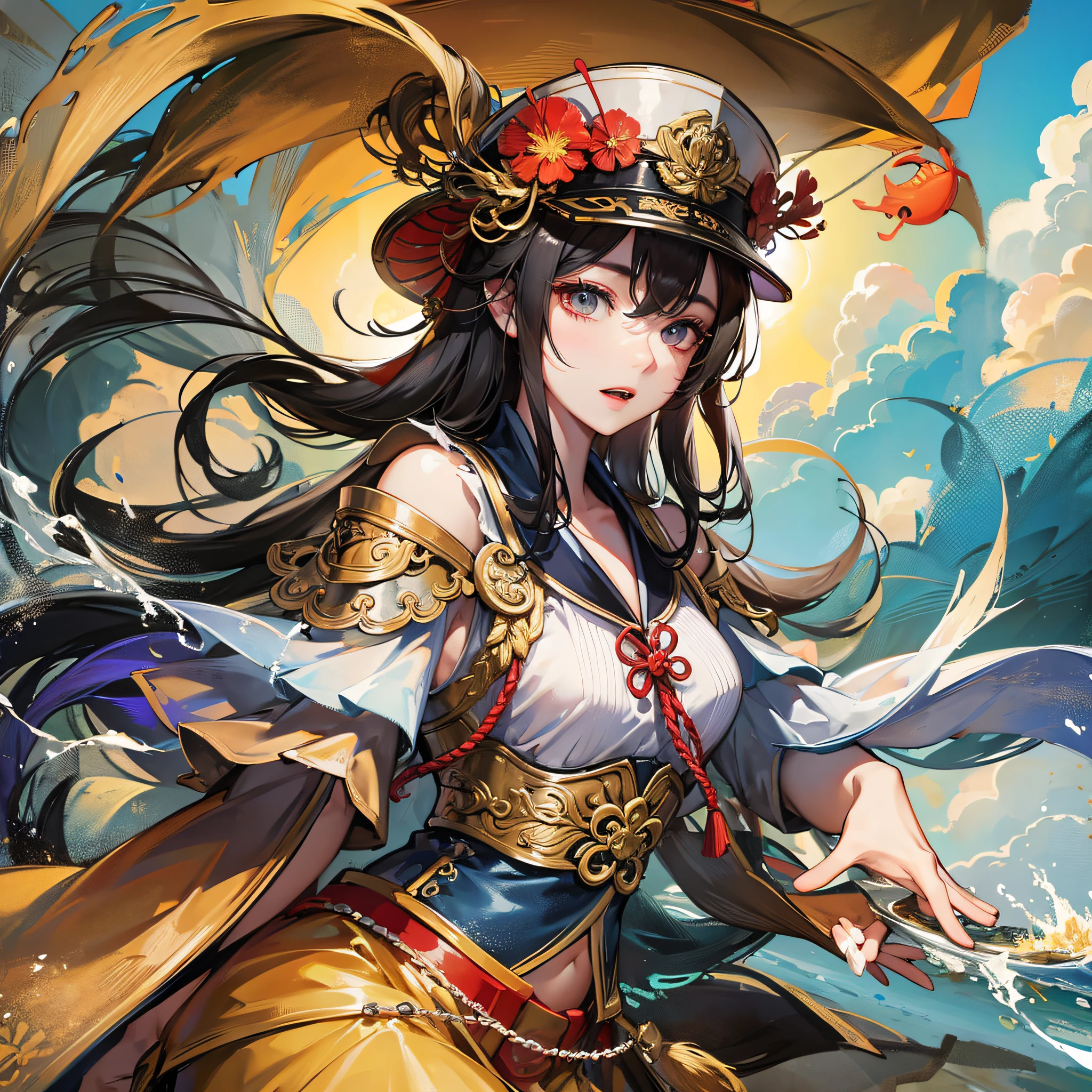 Zheng successfully recovered Taiwan, characters, generals, soldiers, warships, islands, coasts, Chinese style, specific portrayal, HDR, 8k HD --auto --s2