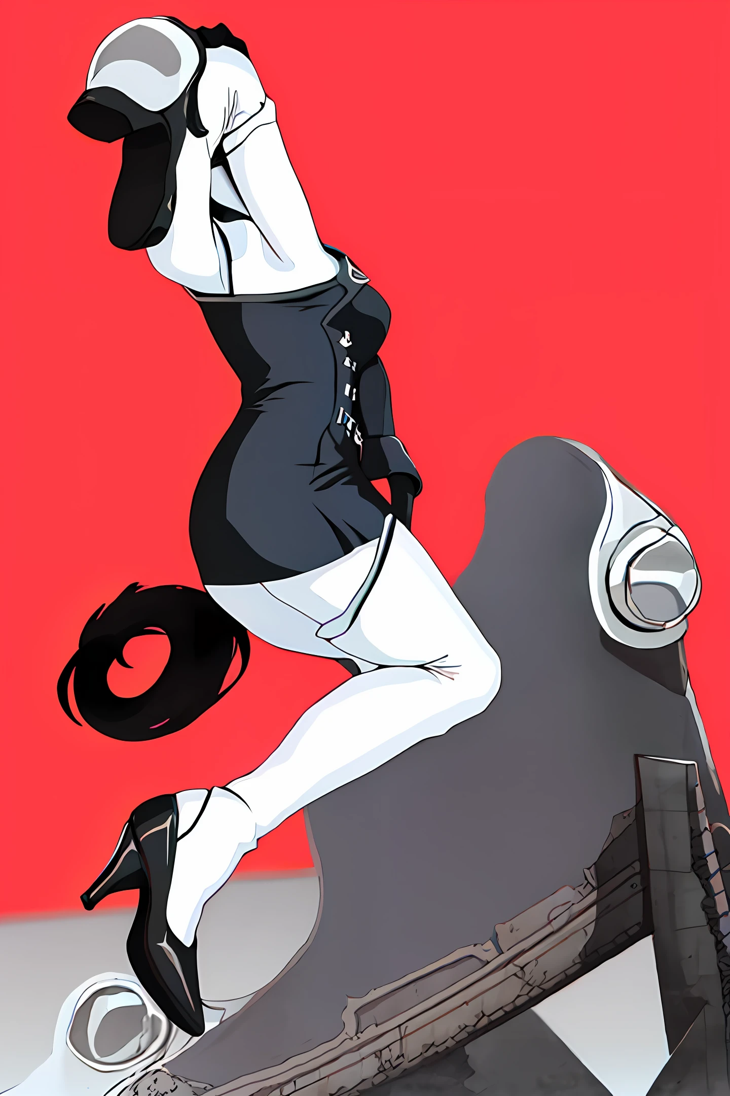 Tall, wearing OL uniform, fleshy heels