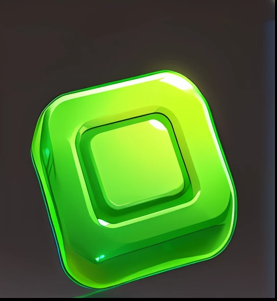 There is a green square object on a blue background, Jelly texture, game icon asset, Game icon, giant star, toon shader, Rating:G, jello