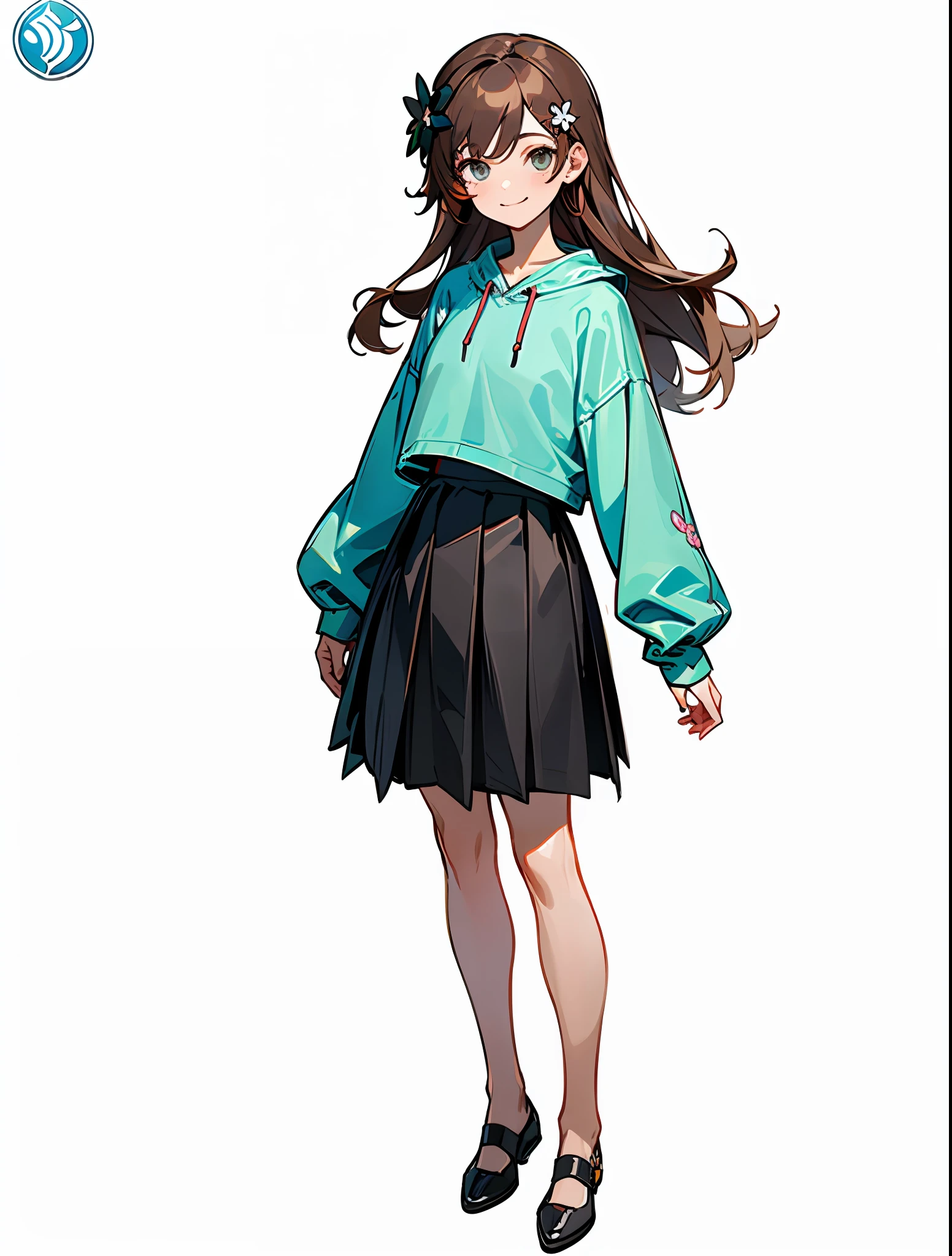 (Masterpiece:1.3), (The best quality:1.2), (super fine illustrations:1.2), (Masterpiece), High quality, High detail,Dappled sunlight, god light, (Solo:1.4),((Circular image)),
Masterpiece, Best quality, Extremely detailed, Detailed, light novel cover art,A high resolution, [(White background:1.5)::5], [(game character portrait:1.5):5]In ruins
(1 girl), (Solo), Swimming,Smile shyly,squinting, (full body:1.3), Brown hair，Short gray sweatshirt pleated skirt,  Long hair, view the viewer, (hairflower:1.3), jeweled accents