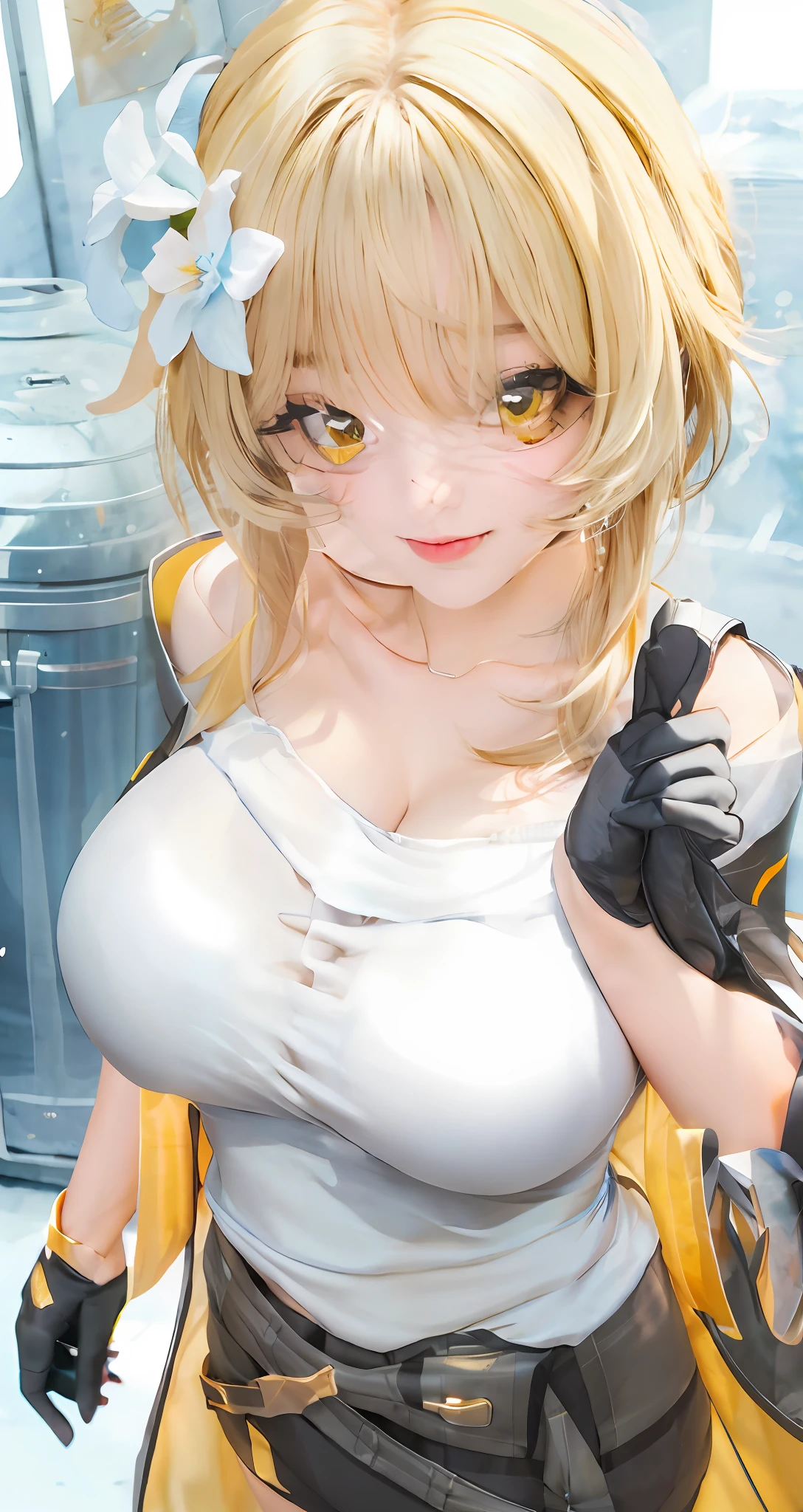 Protruding cleavage breasts