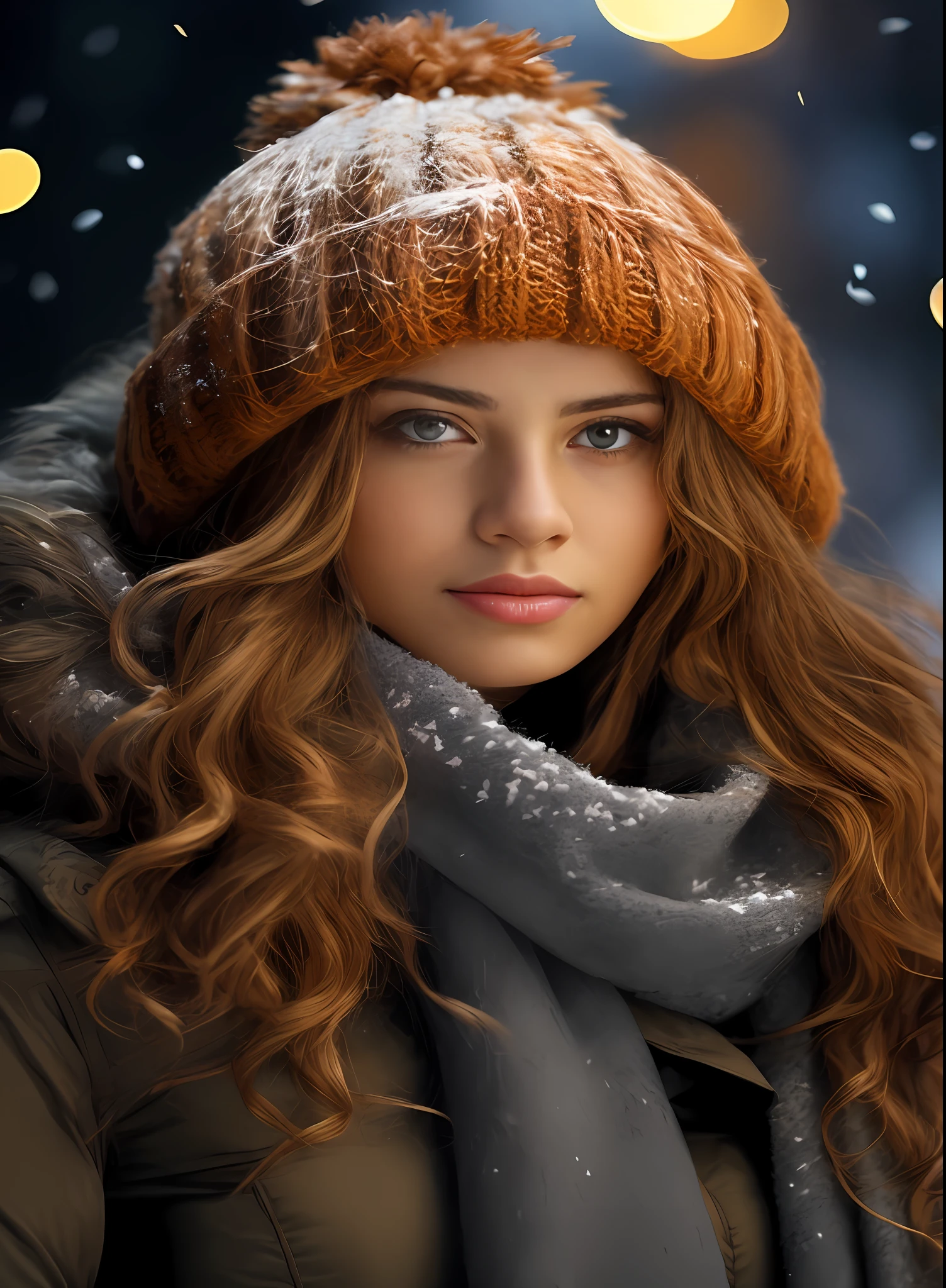 Arafed woman with long blonde dyed hair wearing a hat and scarf, karol bak uhd, foto retrato suave 8 k, retrato bonito da menina, Arte digital realista 4K, Arte digital realista 4K, beautiful portrait, fotografia retrato 4K, 8K Artgerm Bokeh, mulher bonita, rosto bonito atraente, foto de uma mulher bonita, retrato de alta qualidade