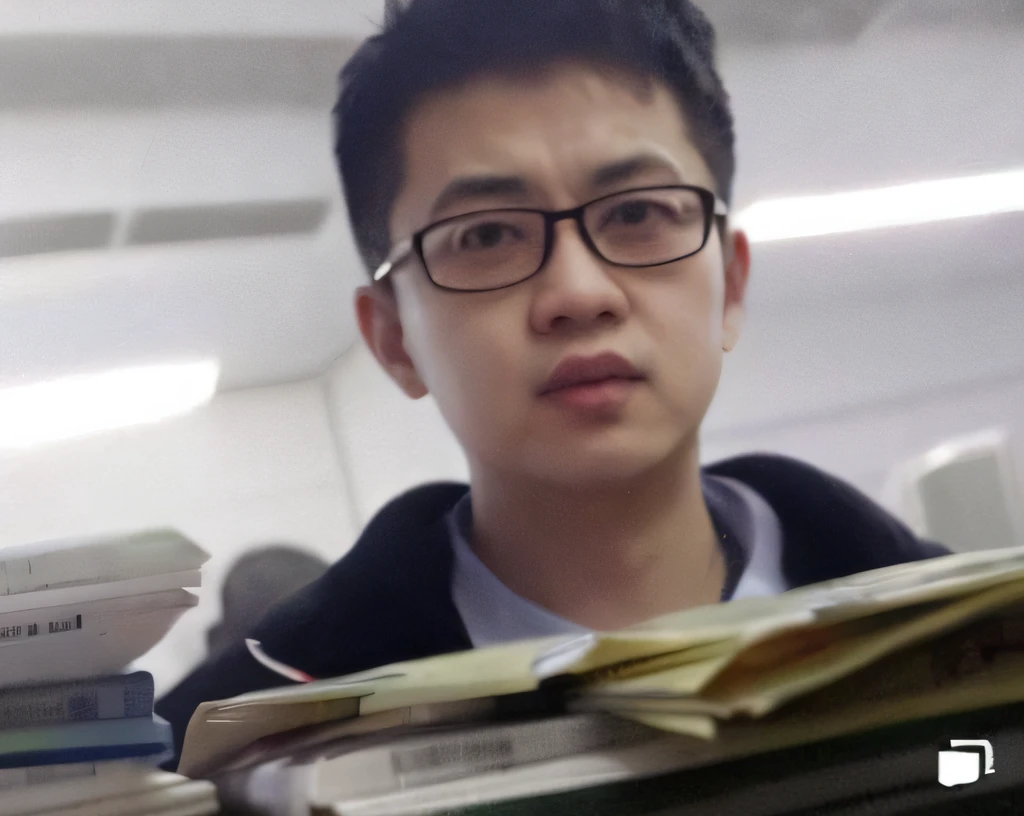 There was a man with glasses holding a box of food, journalist photo, mohamed chahin, wenjun lin, xintong chen, yangjun chen, huifeng huang, peter xiao, newspaper picture, yihao ren, mingchen shen, wei wang, Zhang Pengzhen, jinyiwei, yanjun cheng, xiaofan zhang, steve zheng