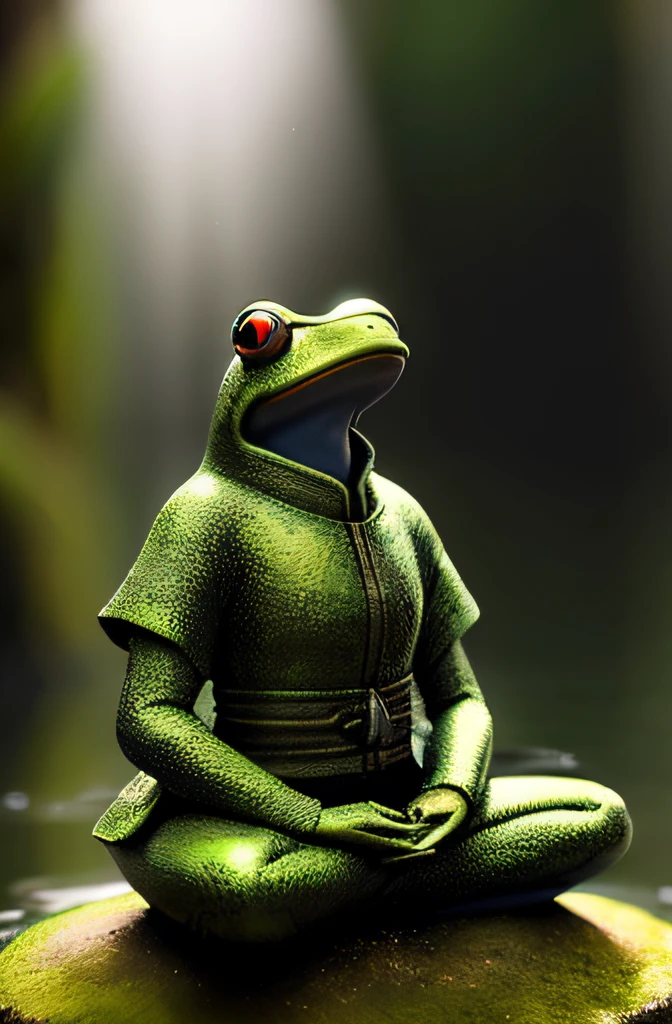 Meditating (frogs) Sitting in the lotus position Naruto Hand, (((hdr+))), 16 mm, 8K texture, Soft cinematic light, Adobe Lightroom, photolab, ((((Cinematic look)))), Soft cinematic light, exposure blend, Faded, soothing tones, Highly detailed, insanely details, ultra - detailed, Low contrast, roleplaying, fantasy, Vibrant colors, (Centered), Fantasy painting art, trending on art station, Breathtaking, Works of art by epic artists