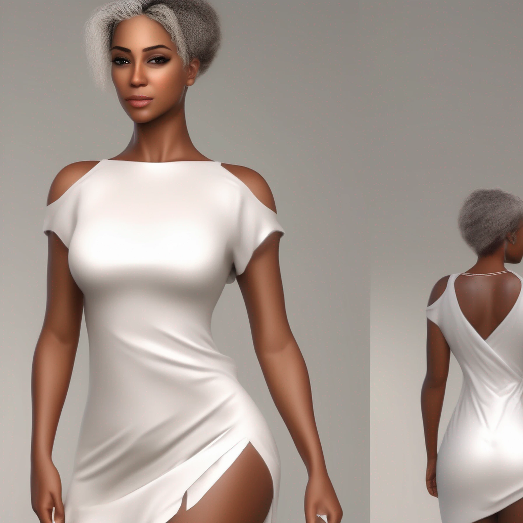 Ultra realista mulher bonita, sexy, muito sexy, brasileira, 30 anos, cabelos negros cacheados, Corpo sarado, com um vestido curto decotado, vestido branco curto, mulher na frente de uma cachoeira muito bonita, Super realistic 8K resolution