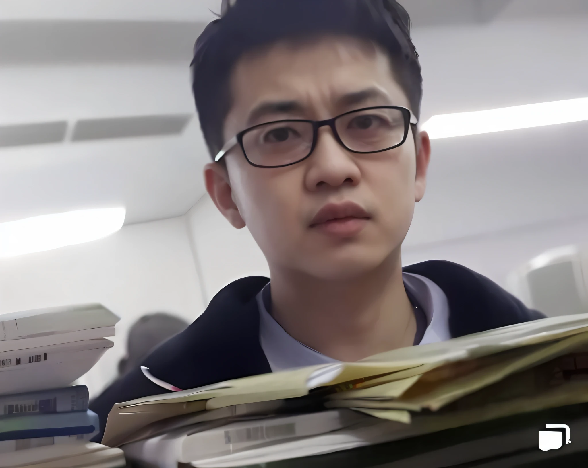 There was a man with glasses holding a box of food, journalist photo, mohamed chahin, wenjun lin, xintong chen, yangjun chen, huifeng huang, peter xiao, newspaper picture, yihao ren, mingchen shen, wei wang, Zhang Pengzhen, jinyiwei, yanjun cheng, xiaofan zhang, steve zheng