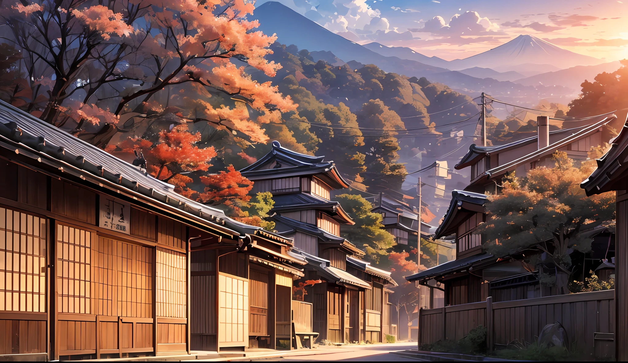 Cinematic Sunset Moment in Japan, with Anime style, High Resolution, Illustration, Manga, Best Anime Studio Style --auto --s2