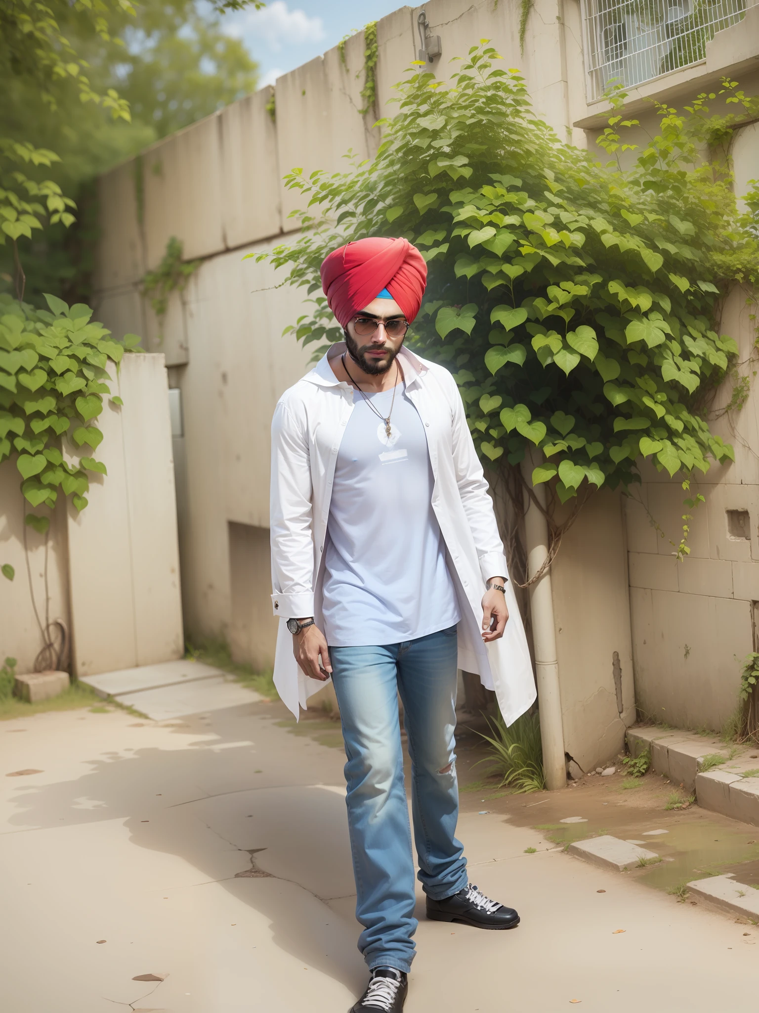 Change background cyberpunk handsome boy, realistic face, 8k, ultra realistic, punjabi man
