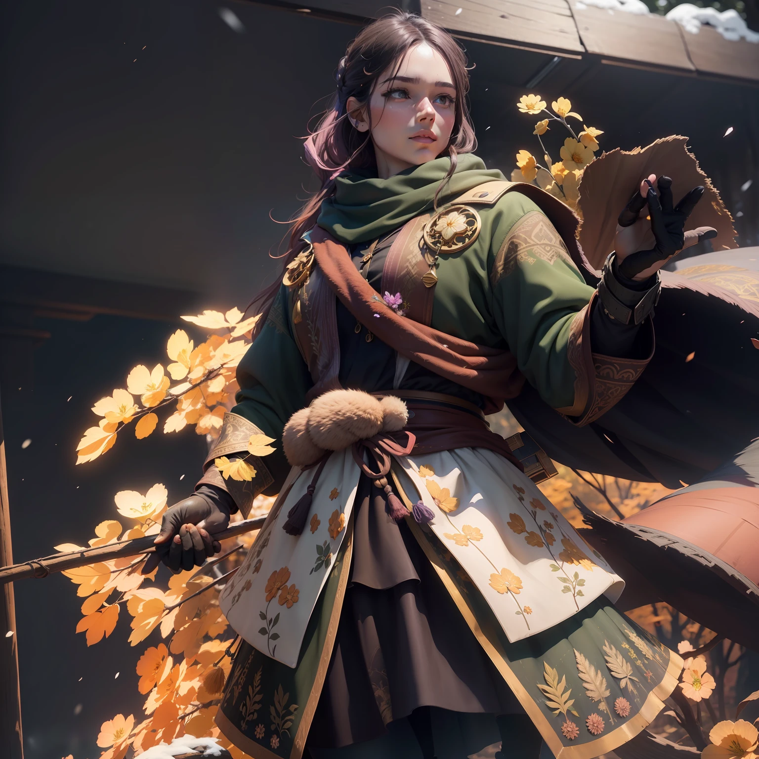 Masterpiece, best quality, high quality, highly detailed CG unity 8k wallpaper beautiful landscape oil painting, award winning photography, bokeh, depth of field, HDR, bloom, chromatic aberration, photorealism, highly detailed, trending on artstation, on CGsociety Trending, intricate, high detail, dramatic, midjourney art and masterpiece, best quality, high quality, extremely detailed CG unity 8k wallpaper lush summer landscape with rolling green hills stretching towards the horizon, dotted with pink, yellow wildflowers, and purples, volumetric lighting and masterpiece, best quality, high quality, extremely detailed CG unity 8k wallpapers serene autumn landscape surrounded by trees in shades of golden yellow, fiery red and burnt orange. The crisp air is laced with the sweet aroma of fallen leaves and wood smoke. The ground is covered with a golden foliage that rustles underfoot. In the distance a golden mountain rises, volumetric lighting and a masterpiece, best quality, high quality, extremely detailed CG unity 8k wallpaper breathtaking winter landscape covered in a golden mantle creating a glittering A world of glowing white and gold. Tall evergreen trees are tall and proud, their branches are crushed by heavy snow, volumetric lighting and masterpiece, best quality, high quality, extremely detailed CG unity 8k wallpaper a vibrant spring landscape full of new life and colors. Rolling hills covered in a green carpet, dotted with delicate wildflowers in shades of pink, purple and yellow, stereoscopic lighting --auto