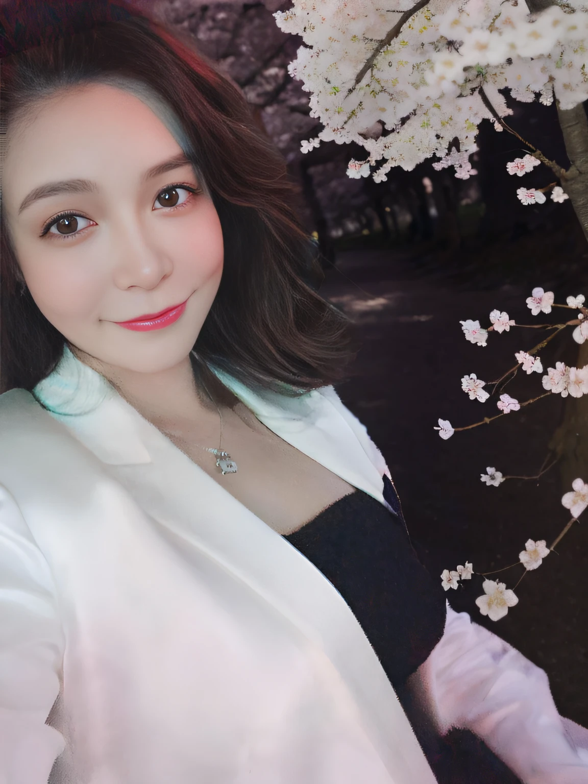 Row of cherry blossom trees