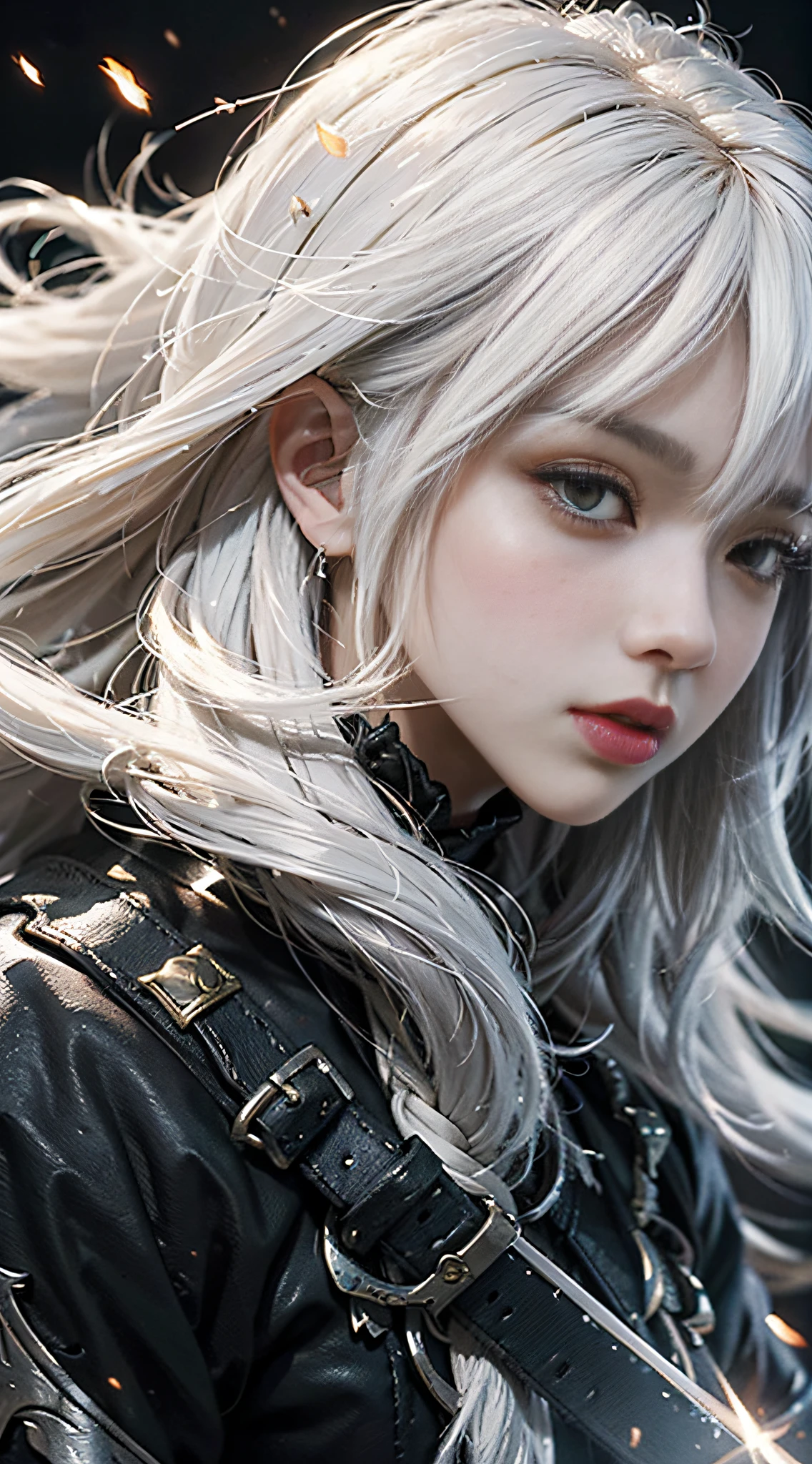 a close up of a person with white hair and a sword, white haired deity, with white long hair, with long white hair, artwork in the style of guweiz, white haired, guweiz, handsome guy in demon slayer art, beautiful character painting, by Yang J, white-haired, guweiz on pixiv artstation, anime character