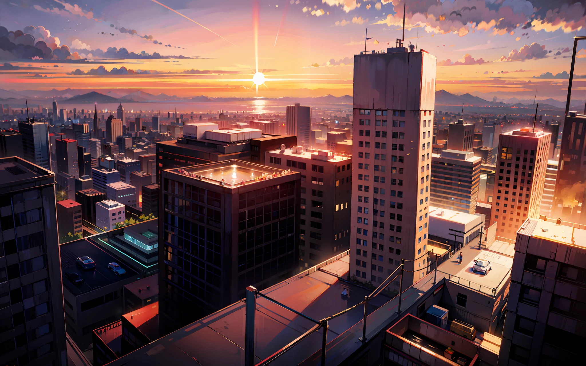 sunset,city