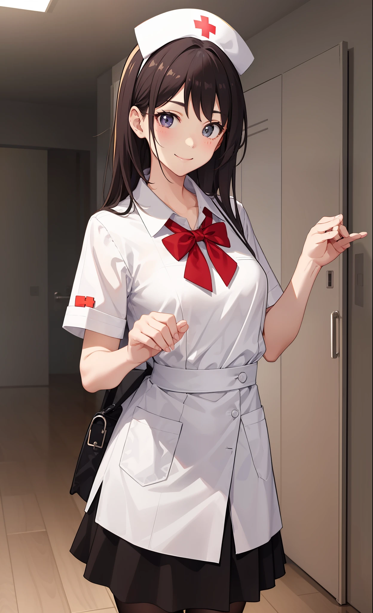 1girl in、A smile、The shirt、Blouse、skirt by the、Manteau blanc、Nurse、Nurse、(small tits)Chilarism、movement、
