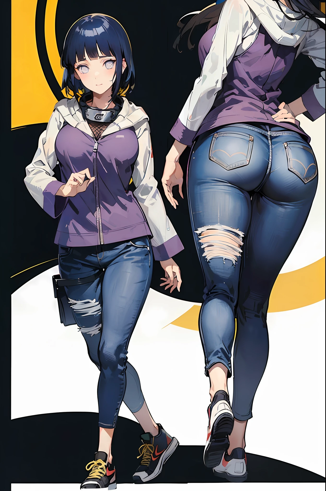 (Hinata Hyuga, muito sensual, com roupas de funkeira, brasileira, rio de janeiro, dancing funk, rebolando, bunda grande, pernas grossas, usando um short jeans curto, usando uma mini blusa, umbigo com pirsing, sneakers Nike, cabelo grande, Speaker behind, muito realista, extremamente sexy, 8k, 8k extremamente detalhado), (um extremamente delicado e bonito), (obra-prima), (melhor qualidade: 1.0), (ultra highres:1.0)