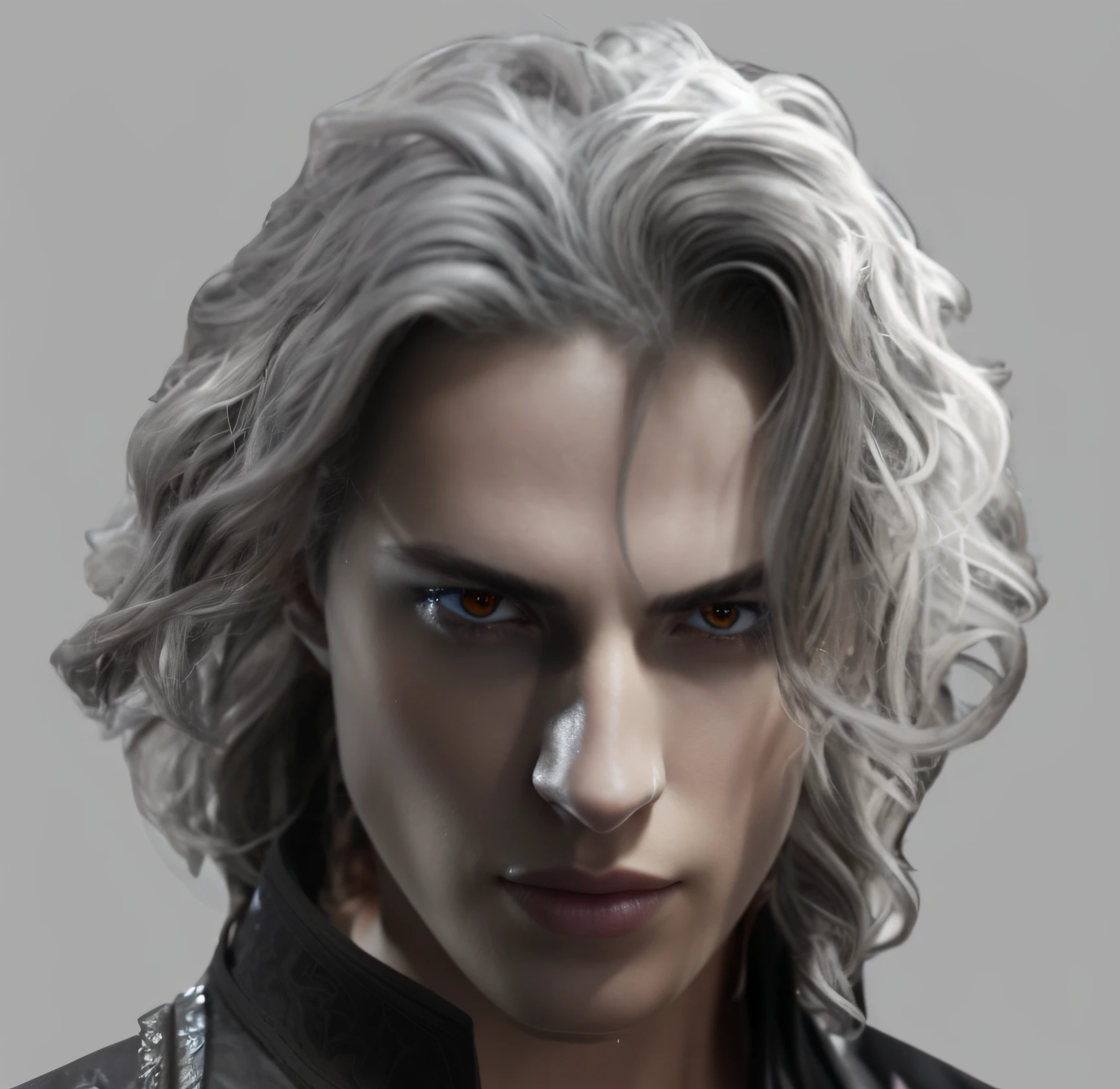 Wearing a black shirt, black lantern sleeves, and silver gloves, bloom, ((cold light)), sharp focus, photo realistic, detailed skin, background out of focus, cinematic composition , ultra-detailed, realistic , hyper-realistic , volumetric lighting, 8k, trending on artstation
