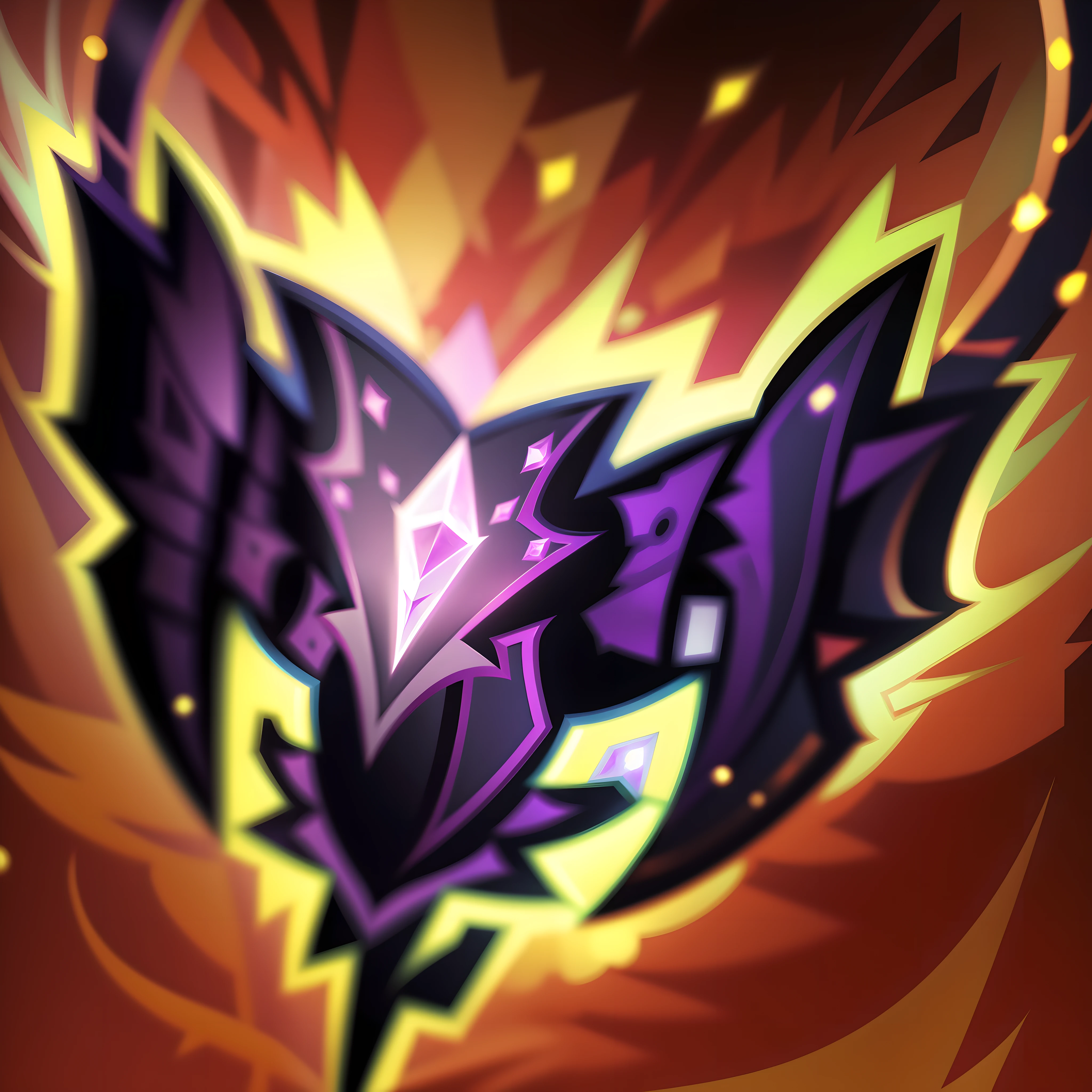 8K,Real materials,HD detail textures,，Close-up of purple and black flowers，yellow backdrop, heavy jpeg artifact blurry, league of legends inventory item, heartstone original art style, style of league of legends, leblanc, league of legends arcane, league of legends champion, insane quality, ability image, painted in the style arcane, arcane art style, from league of legends